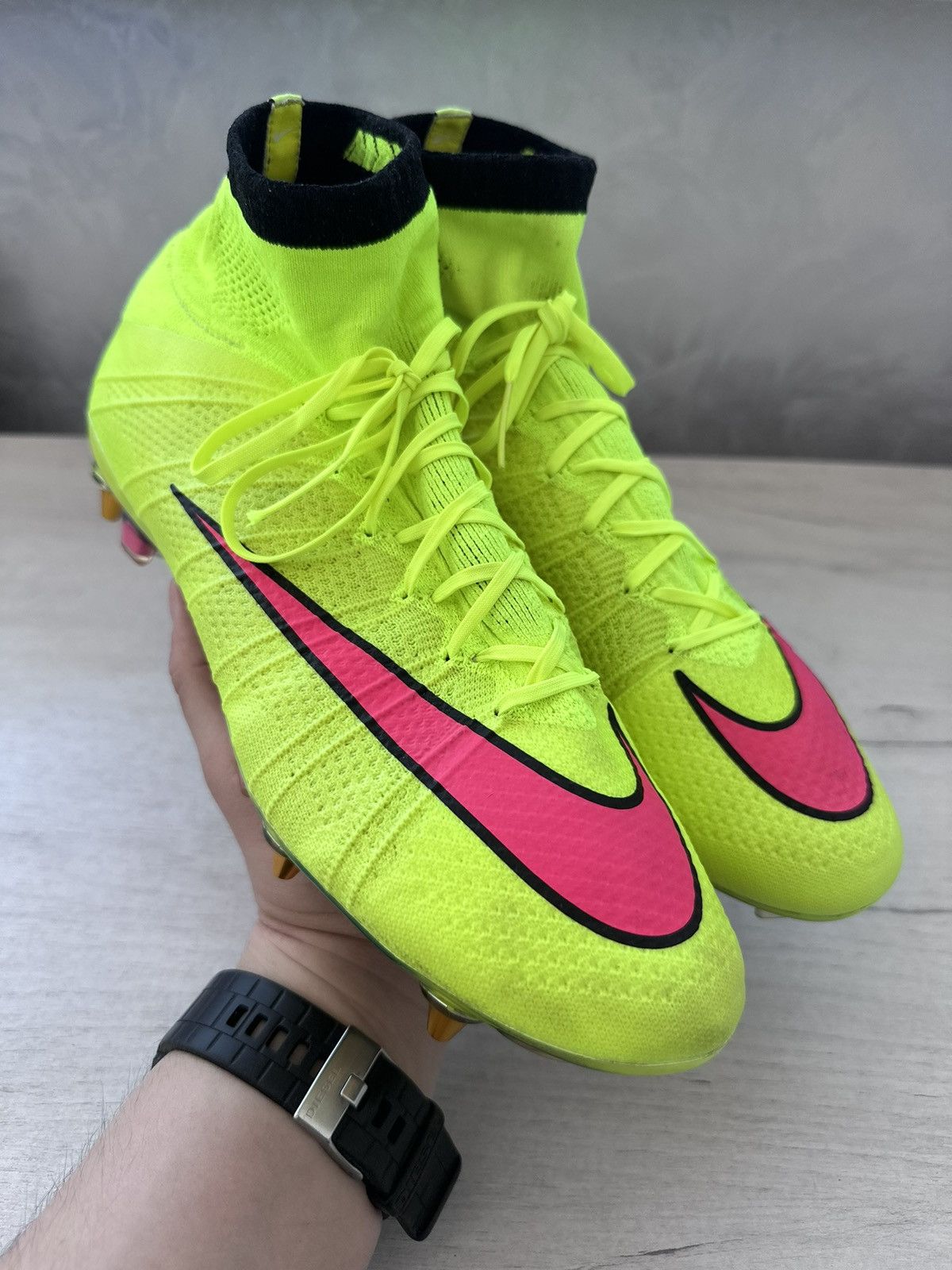 Nike Mercurial Superfly Carbon Neon Football Soccer Shoes