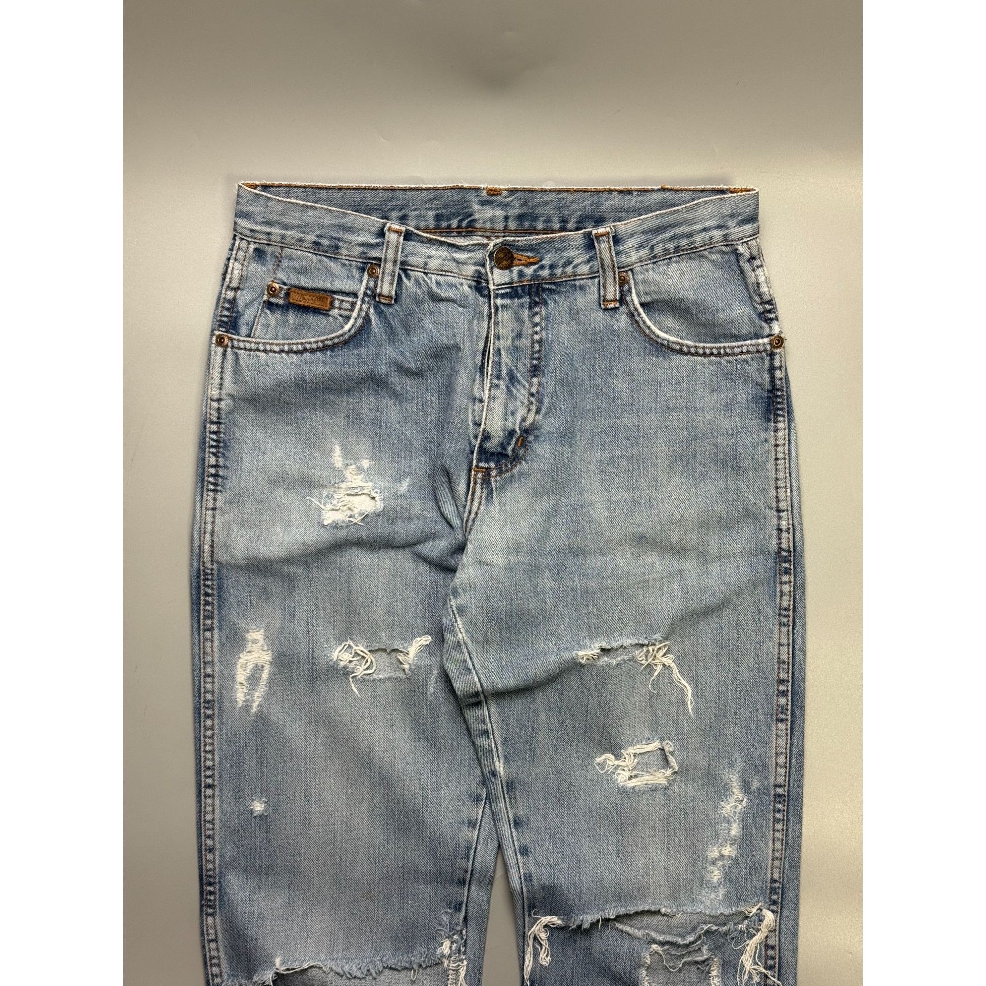 Wrangler Wrangler Texas Light Wash Distressed Denim Jeans (Y1139) Size US 30 / EU 46 - 3 Thumbnail