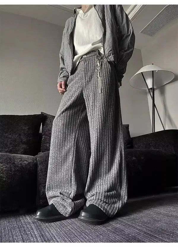 Japanese Brand Minako x Katou Corduroy Stripe Loose Wide Leg Flare Pants Size US 32 / EU 48 - 4 Thumbnail