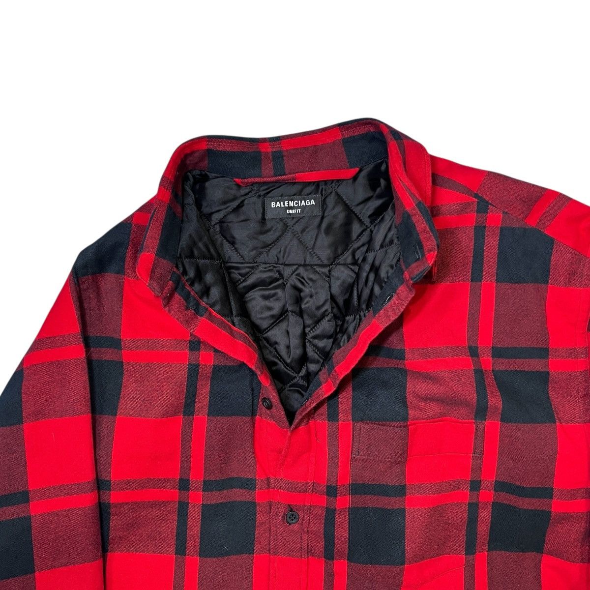 Balenciaga BALENCIAGA 21AW Padded Check Flannel Asymmetry Shirts Jacket Size US XS / EU 42 / 0 - 2 Thumbnail