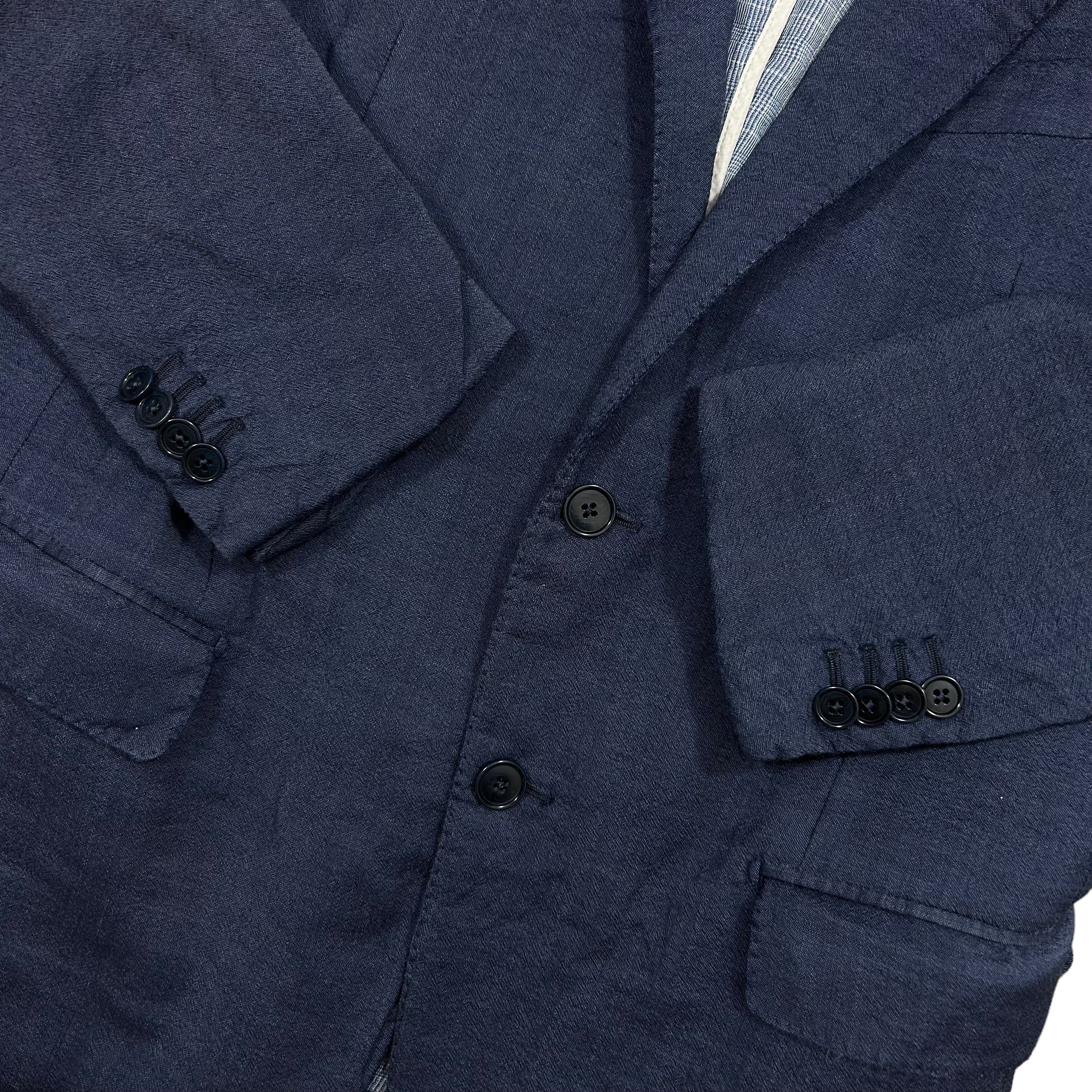 Ermenegildo Zegna Ermenegildo Zegna Navy Blue Pure Wool Resort Blazer Slim 40R Size 40R - 5 Thumbnail