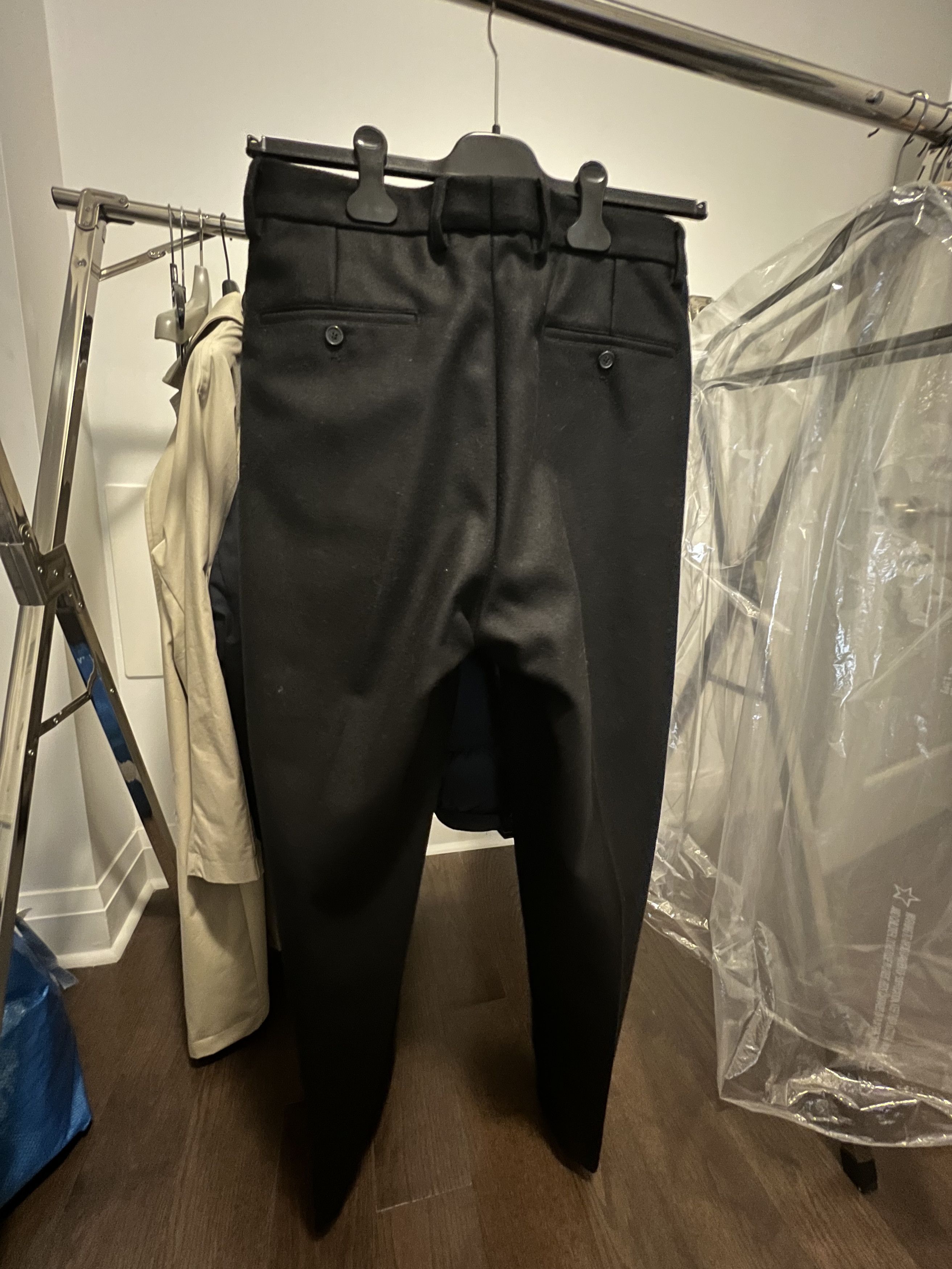 AMI AMI Black Heavy Wool Pants Size US 30 / EU 46 - 3 Thumbnail