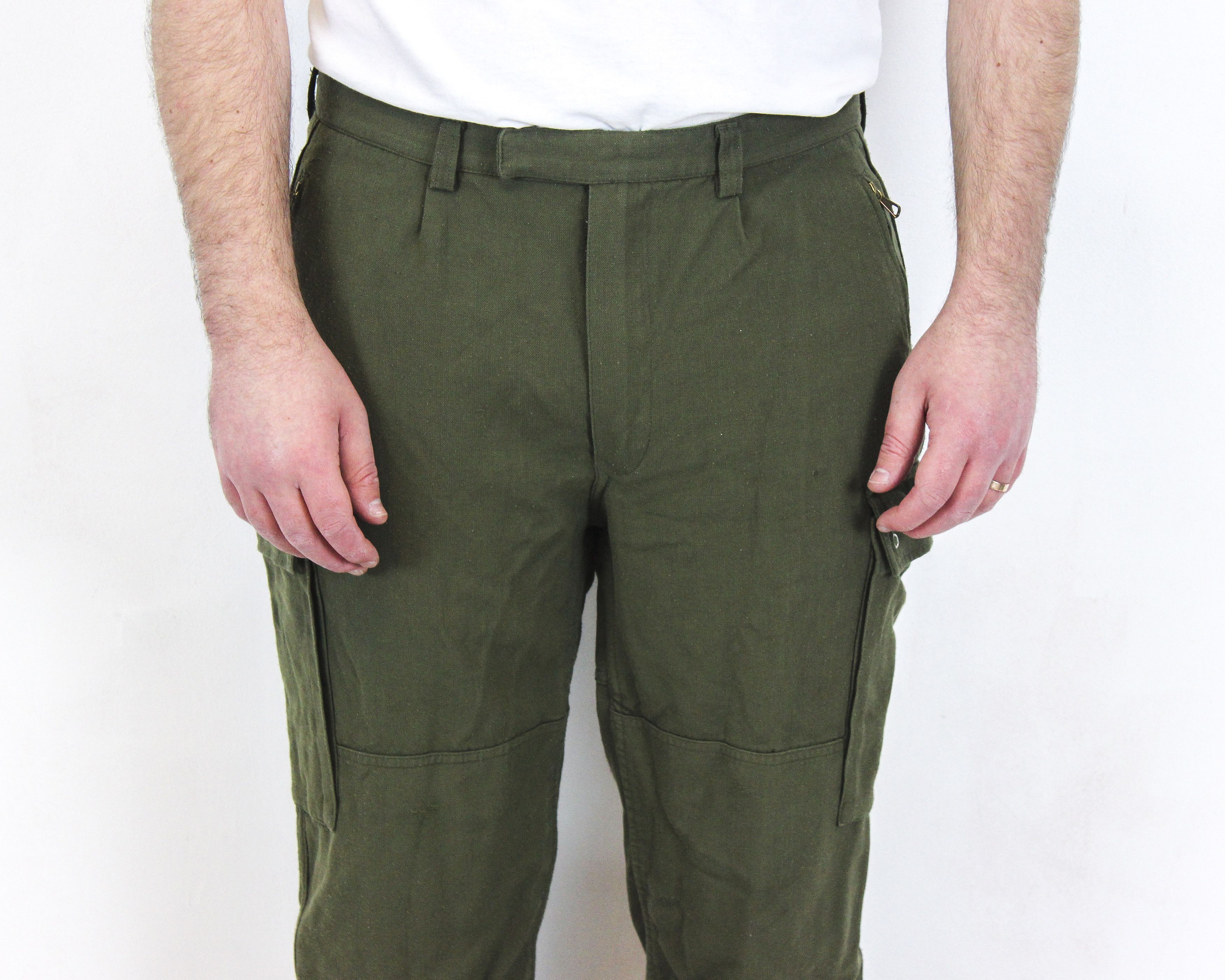 Vintage German Schneider Modautal W38 L32 Army Cargo EU 54 Wool Pant Size US 38 / EU 54 - 3 Thumbnail