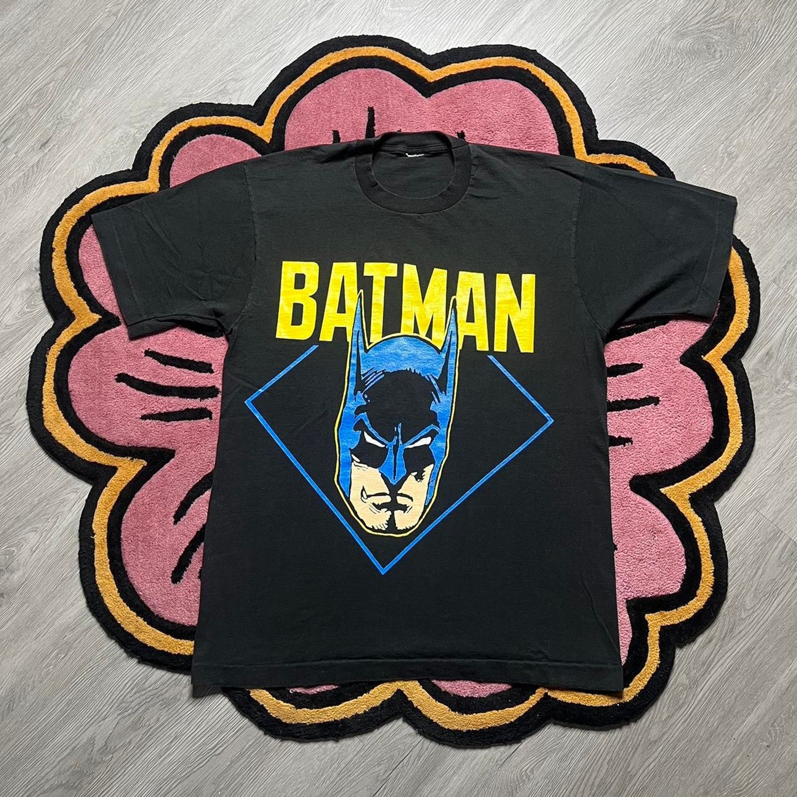 image of Vintage 80’S Dc Comics Batman Graphic Logo T-Shirt in Black, Men's (Size XL)