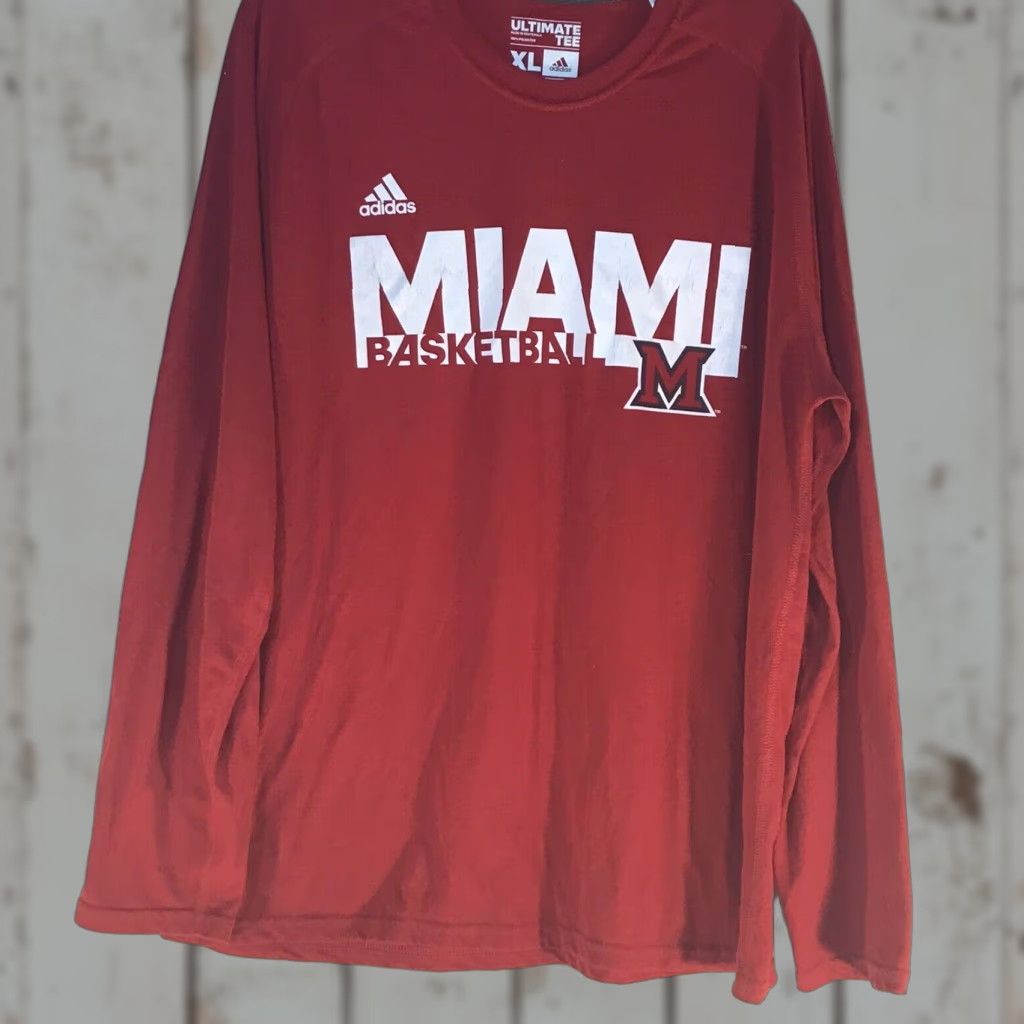 Adidas Adidas Ultimate Tee Long Sleeve Shirt Red Men's XL Basketball Sports Size US XL / EU 56 / 4 - 1 Thumbnail