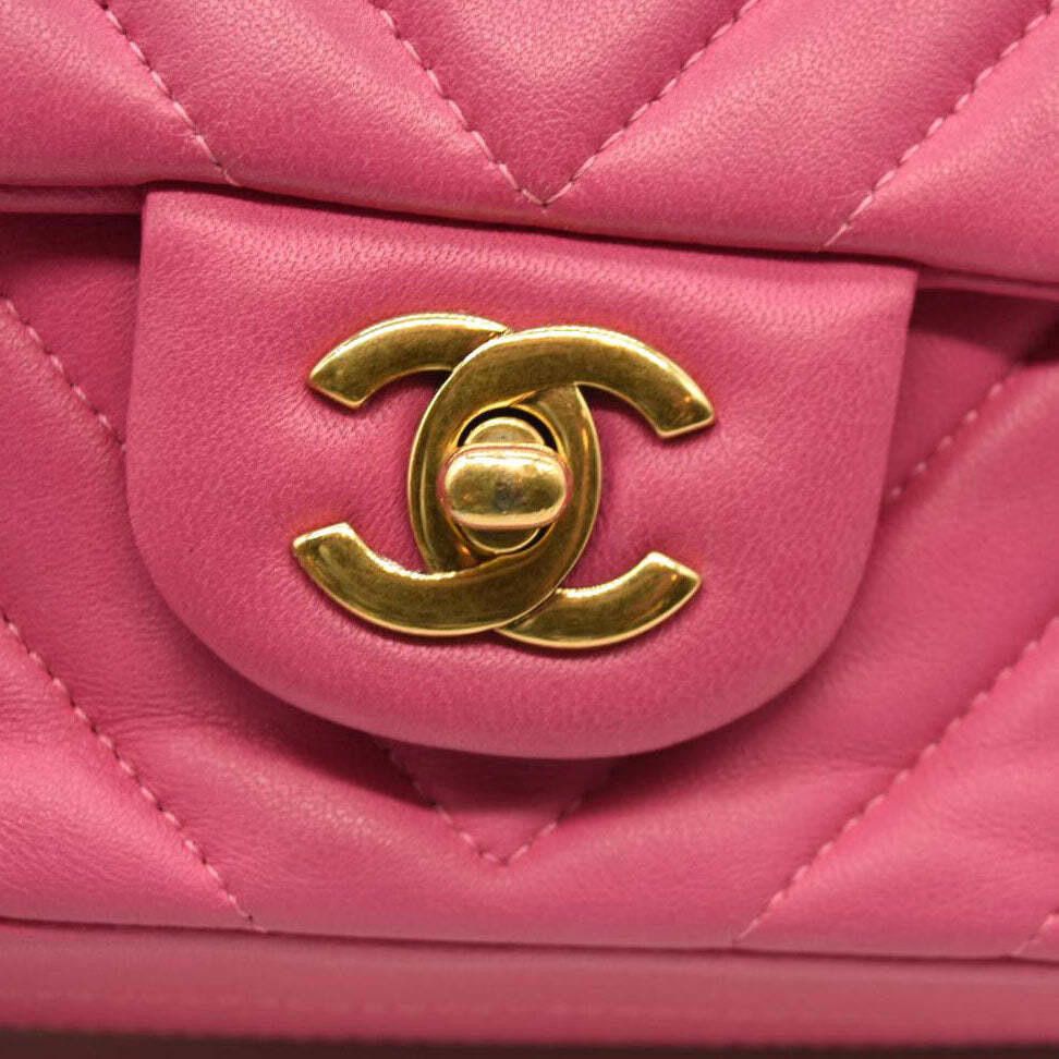 Chanel Chanel Lambskin Chevron Quilted Mini Rectangular Flap Dark Size ONE SIZE - 9 Thumbnail