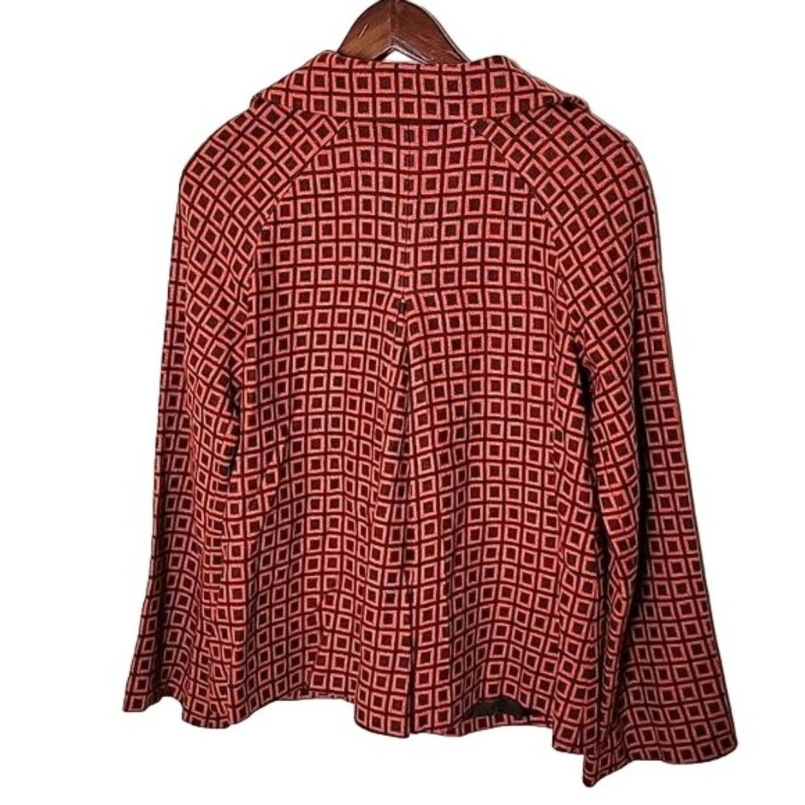 Vintage Adrienne Vittadini Womens Retro Print Wool Blend Cape Jacket Size S / US 4 / IT 40 - 6 Thumbnail