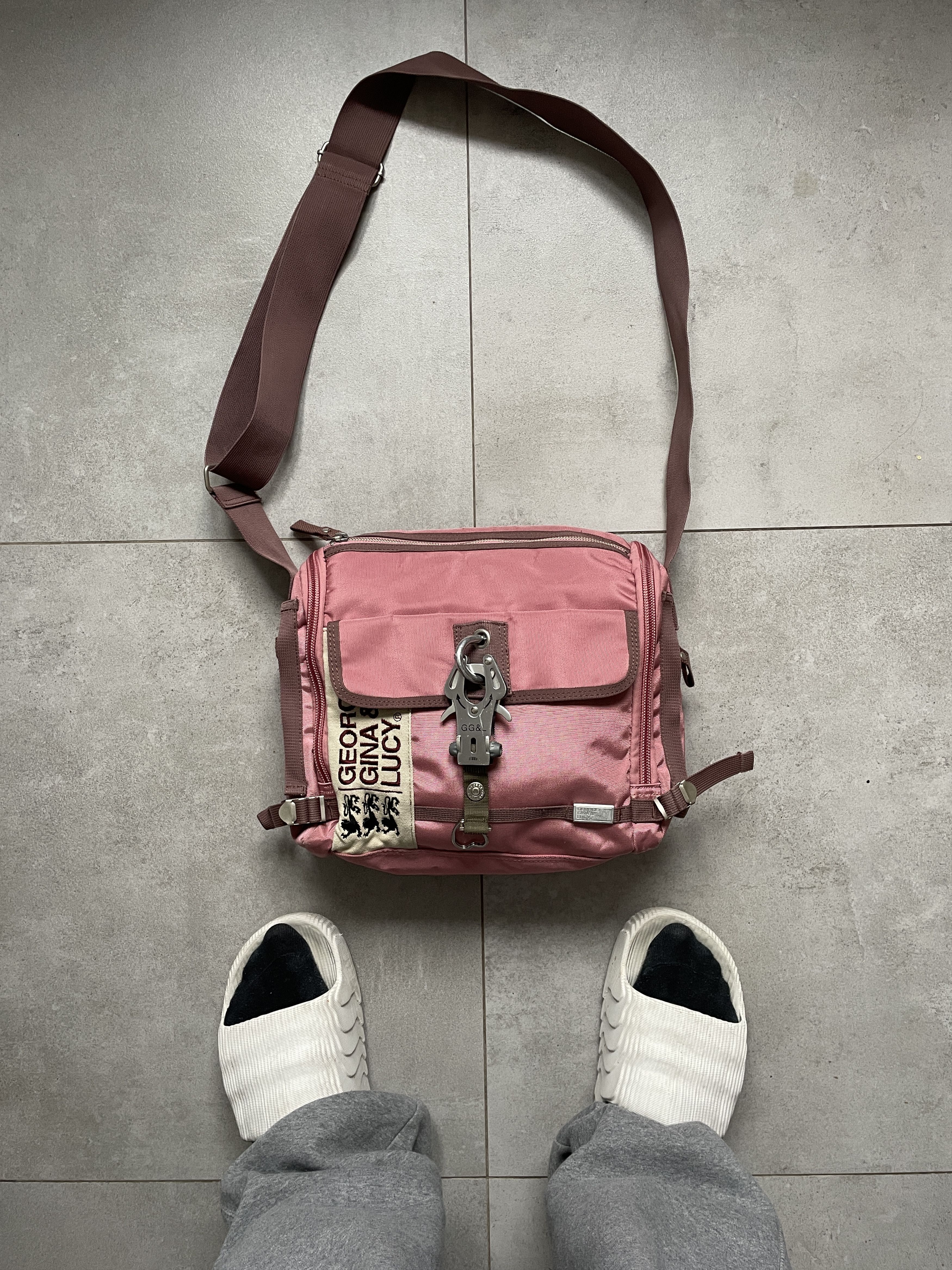 Japanese Brand GEORGE GINA LUCY Y2K AVANT GARDE PINK SHOULDER MESSENGER BAG Size ONE SIZE - 14 Thumbnail