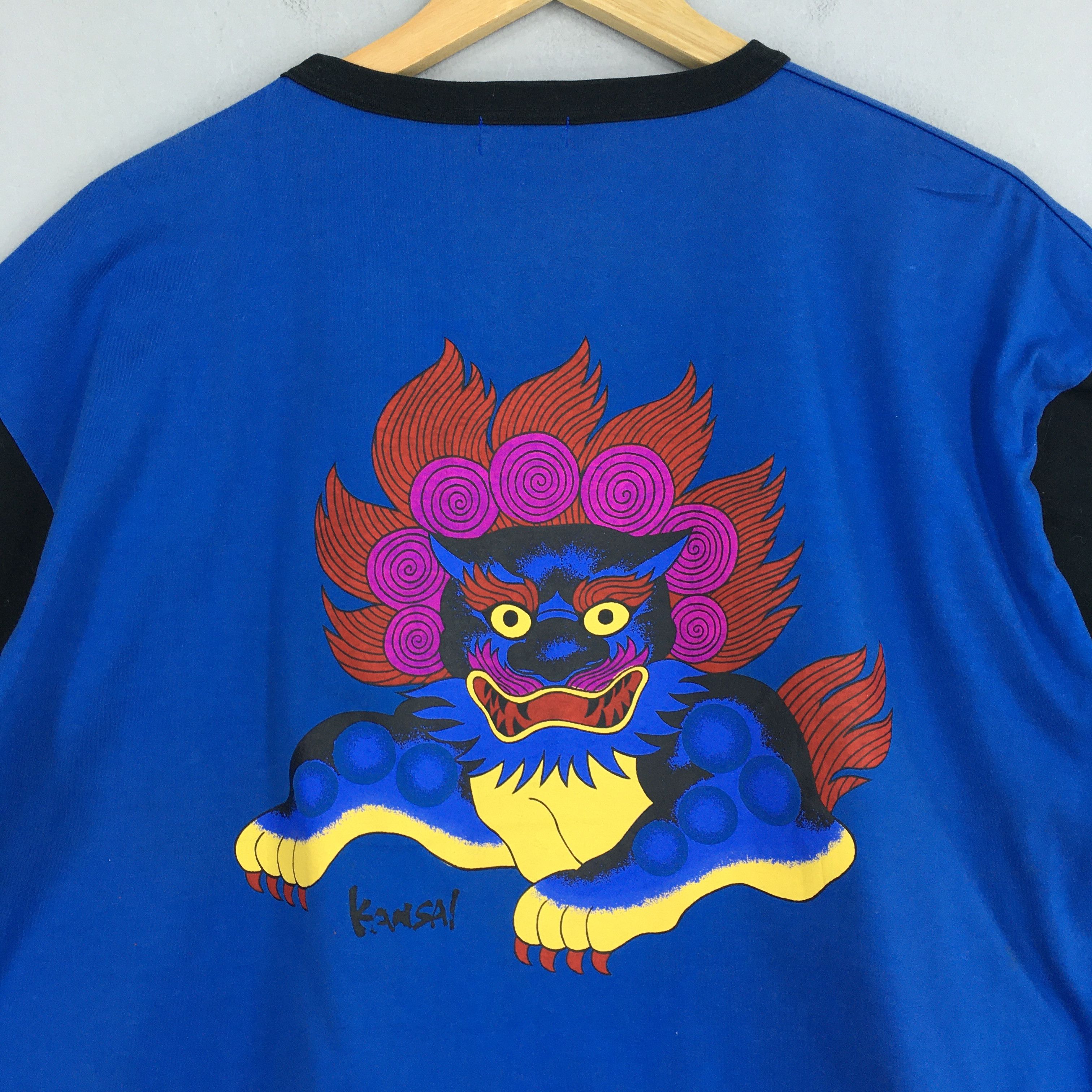 Japanese Brand × Kansai Yamamoto × Vintage 90's Kansai Yamamoto Friend Raijin Japanese T shirt Medium Size US M / EU 48-50 / 2 - 6 Thumbnail
