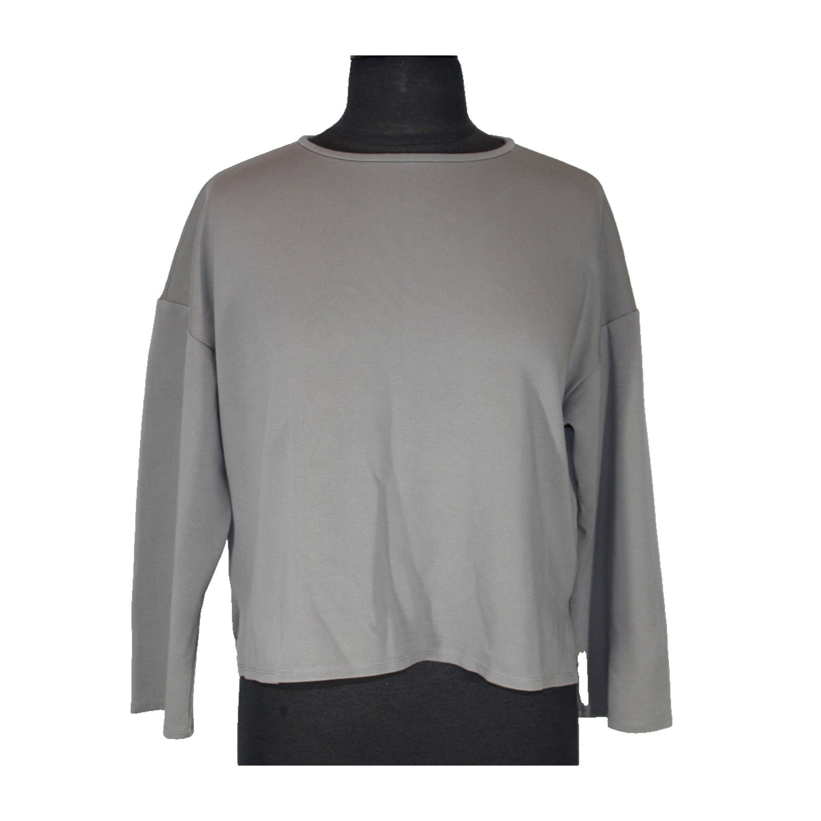 Eileen Fisher A5 New Renew EILEEN FISHER Flex Ponte Box Top Sweater Gray S Size S / US 4 / IT 40 - 1 Thumbnail