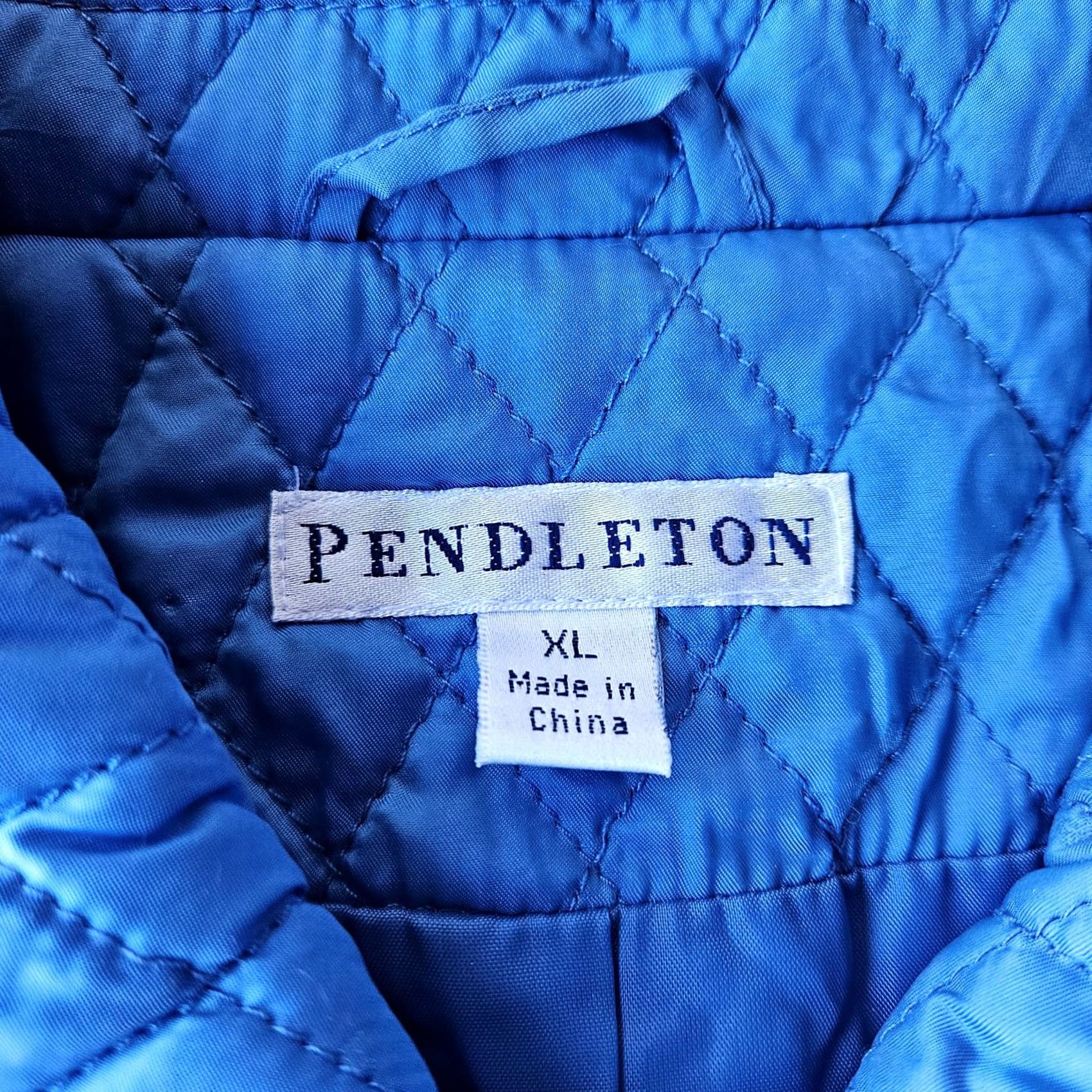 Pendleton VINTAGE Pendleton Diamond Quilted Jacket Blue Lightweight Womens XL Button Snap Clothing Size XL / US 12-14 / IT 48-50 - 5 Thumbnail