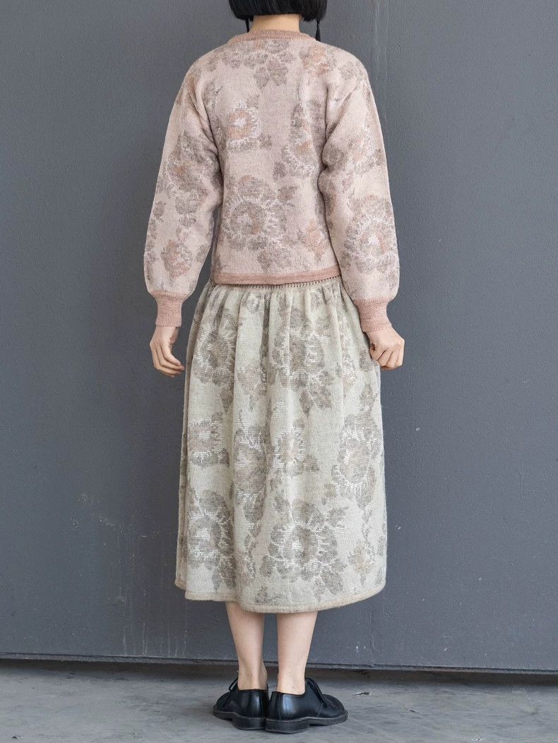 Kenzo KENZO Fine beige floral knit skirt Size 25" / US 0 / IT 36 - 5 Thumbnail
