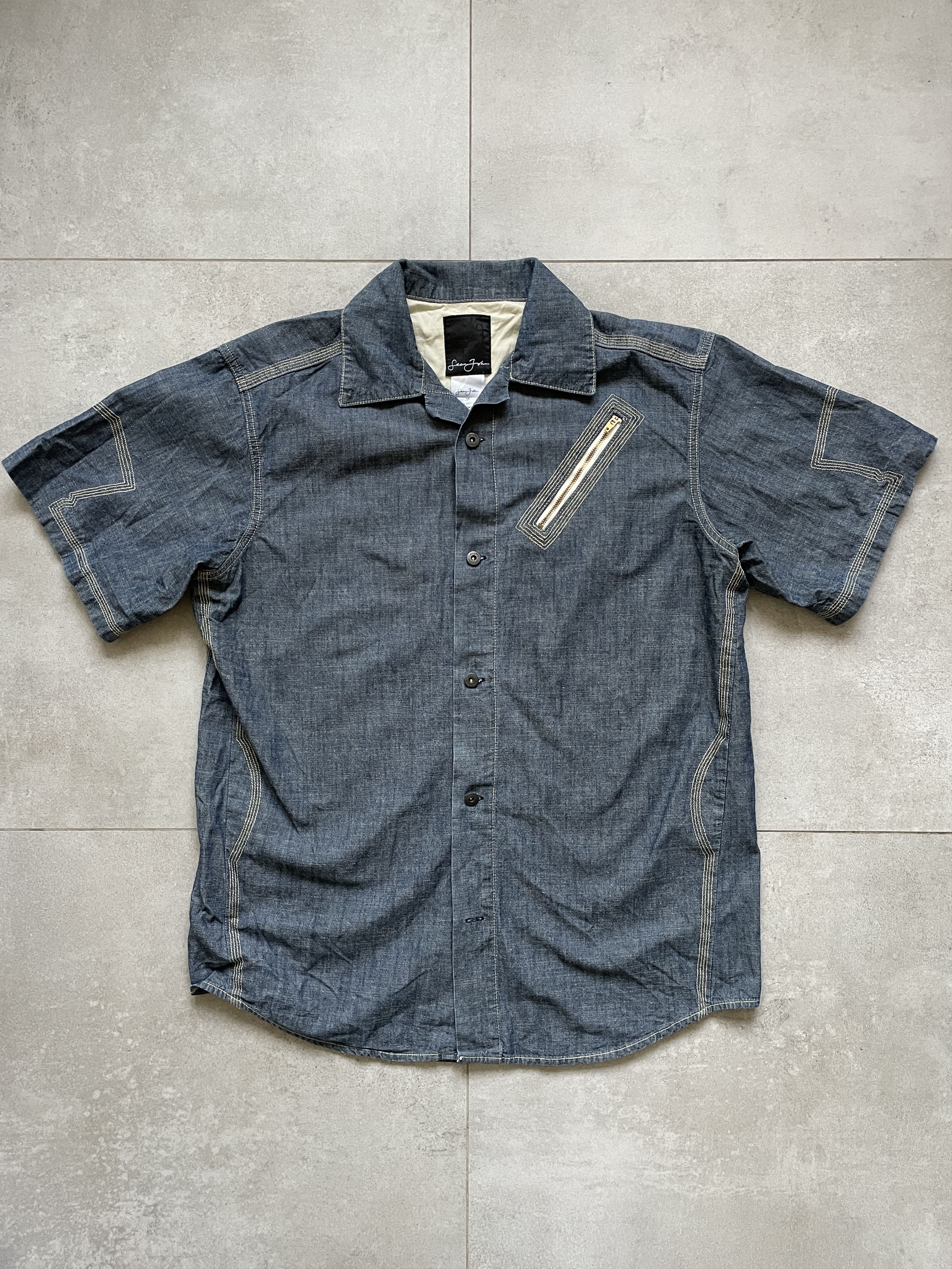 Sean John Y2K SEAN JOHN DENIM SHORTSLEEVE SHIRT Size US XL / EU 56 / 4 - 1 Thumbnail
