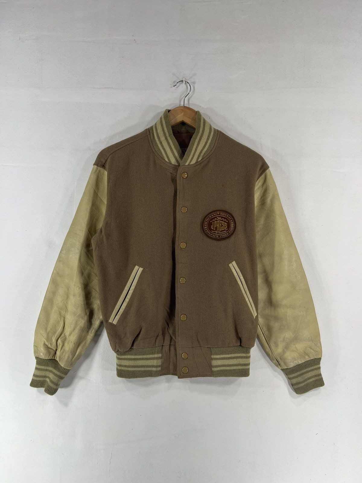 J. Press Leather Varsity J Press Streetwear bomber jacket Size US M / EU 48-50 / 2 - 1 Thumbnail