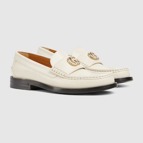 oc11z1025 Double G Loafer Shoes in White