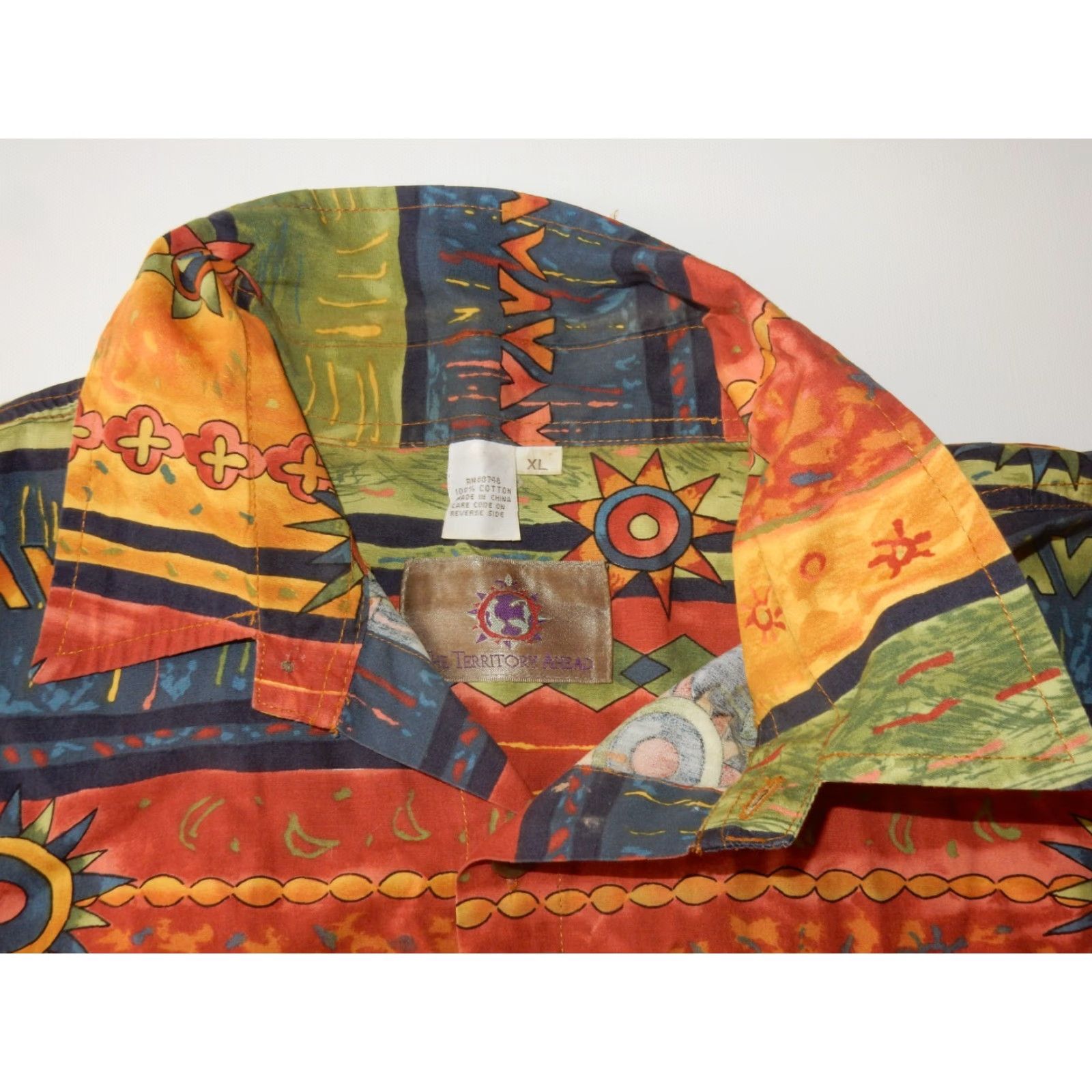 The Territory Ahead Territory Ahead Men’s Button Front Shirt XL Multicolor Cotton Short Sleeve, 26" Chest, Button-Up, Regular Fit, China Manufactured Size US XL / EU 56 / 4 - 6 Thumbnail