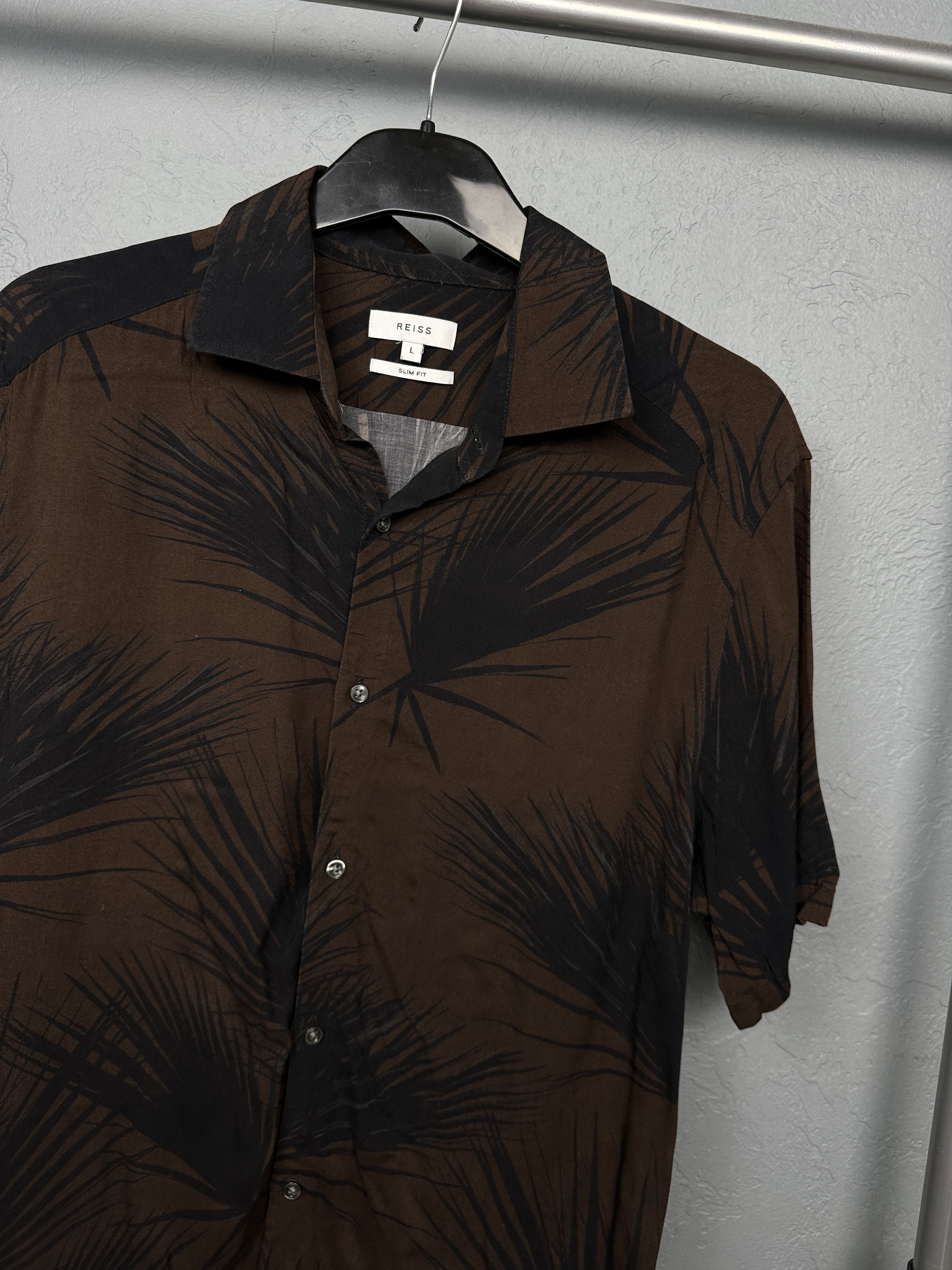 Reiss Reiss Mens Hawaiian Short Sleeve Shirt Size US L / EU 52-54 / 3 - 2 Thumbnail