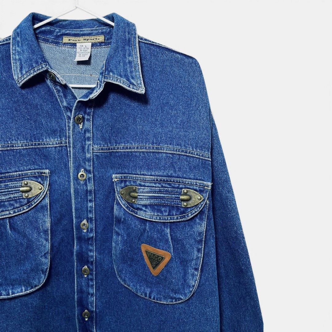 Other Authentic 90s Paco Jeans denim overshirt - Fashionella Size US L / EU 52-54 / 3 - 4 Thumbnail