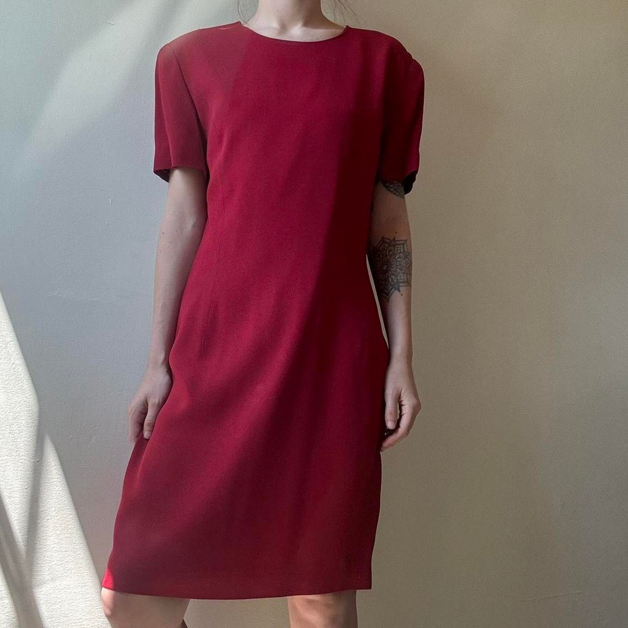 Ann Taylor Vintage 90s Ann Taylor Red Button Back Dress 6 Retro Classic Size M / US 6-8 / IT 42-44 - 1 Thumbnail