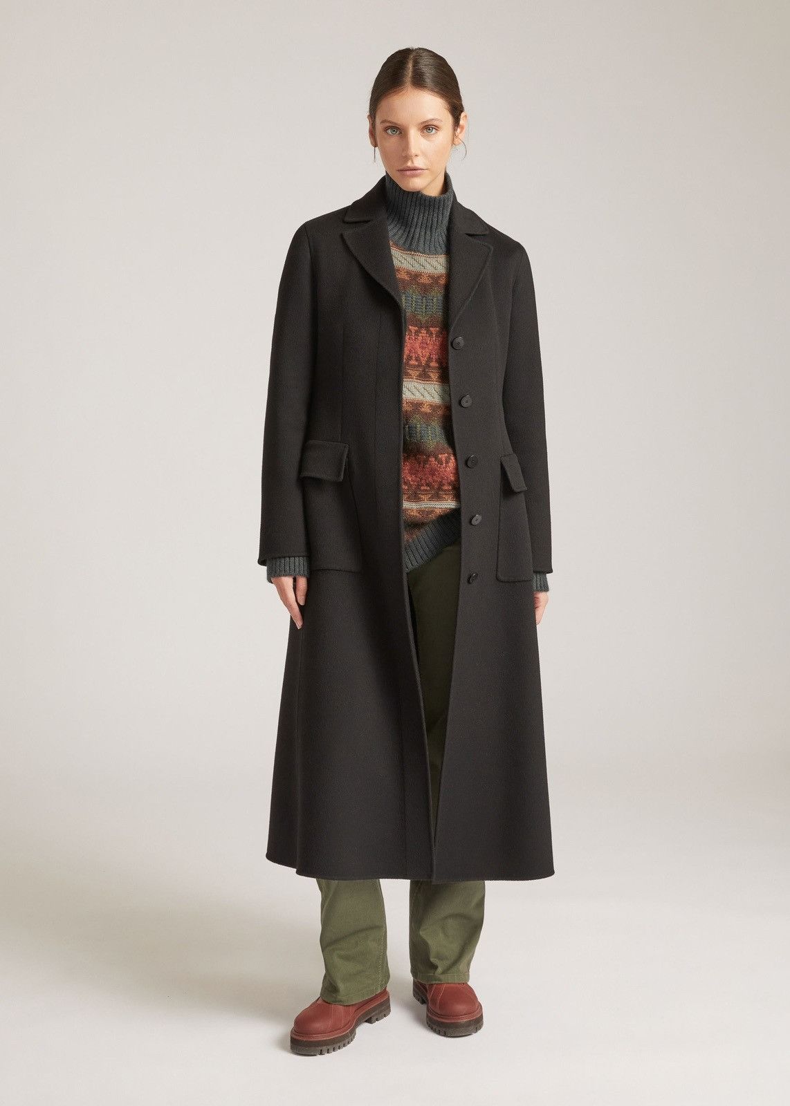 Loro Piana o1srvl11e0824 Menforth Cashmere Coat in Black Size XXL / US 16-18 / IT 52-54 - 2 Thumbnail