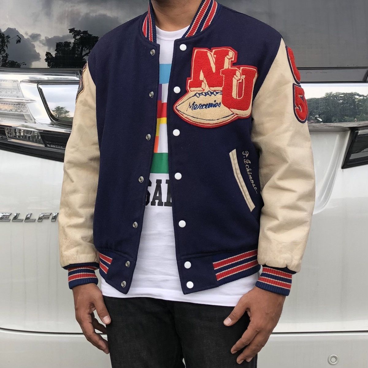Vintage Vintage NU Basketball Latterman Wool Leather Varsity Jacket Size US M / EU 48-50 / 2 - 3 Thumbnail