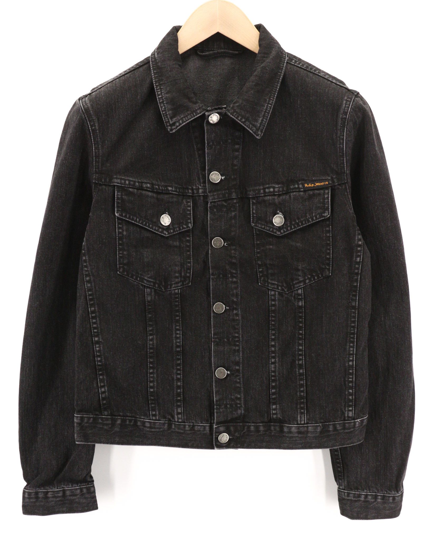 Nudie Jeans PERRY BLACK STONE M Denim Black Unlined Jacket 80770 Size US M / EU 48-50 / 2 - 1 Thumbnail