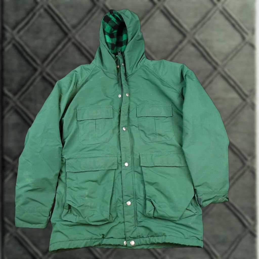Vintage VINTAGE L.L. Bean Baxter State Parka Coat Mens M Green Wool Lined USA 80s Parka Wool Lined Hooded Zipper Pockets Size US M / EU 48-50 / 2 - 1 Thumbnail