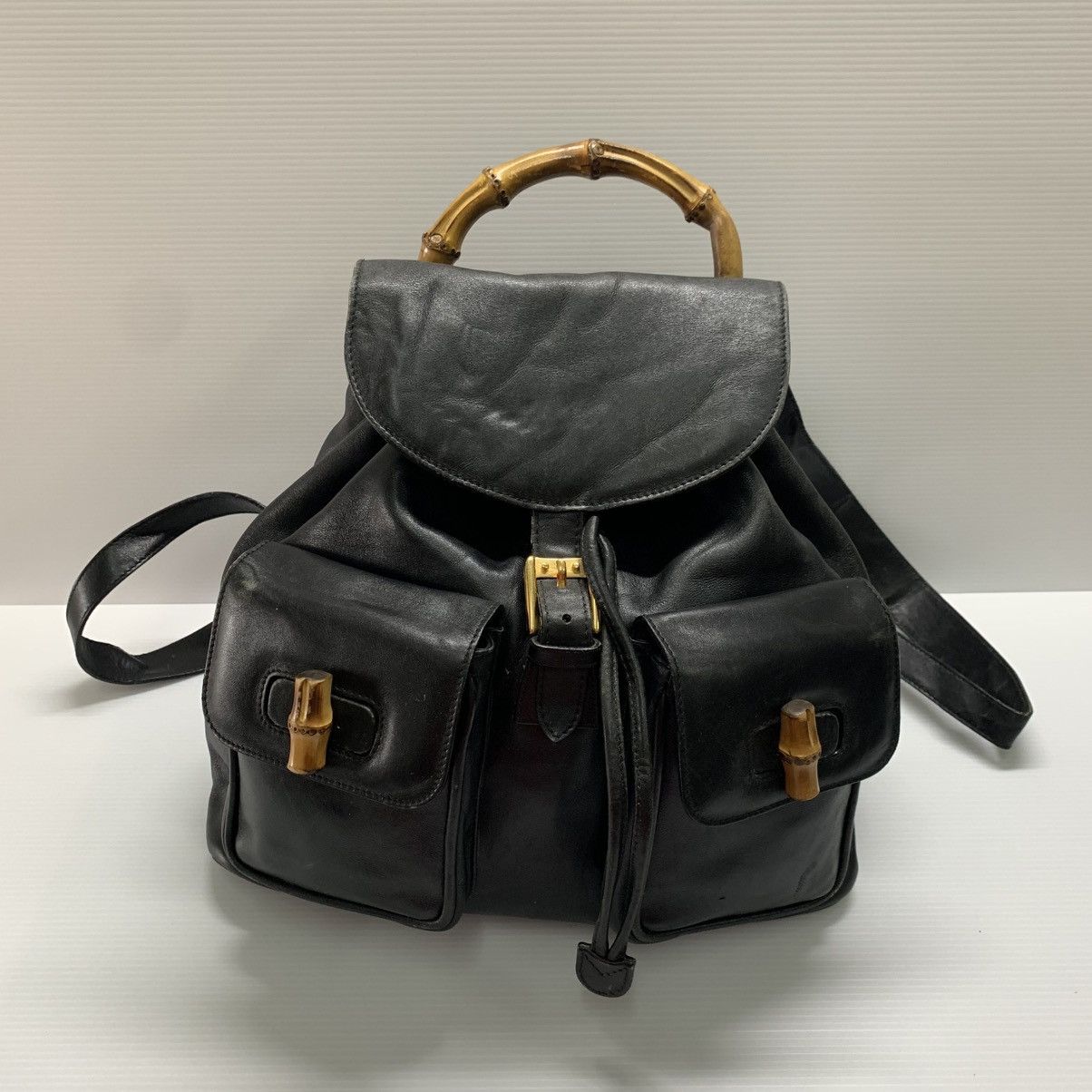 Gucci Gucci Bamboo Leather Backpack Size ONE SIZE - 1 Thumbnail