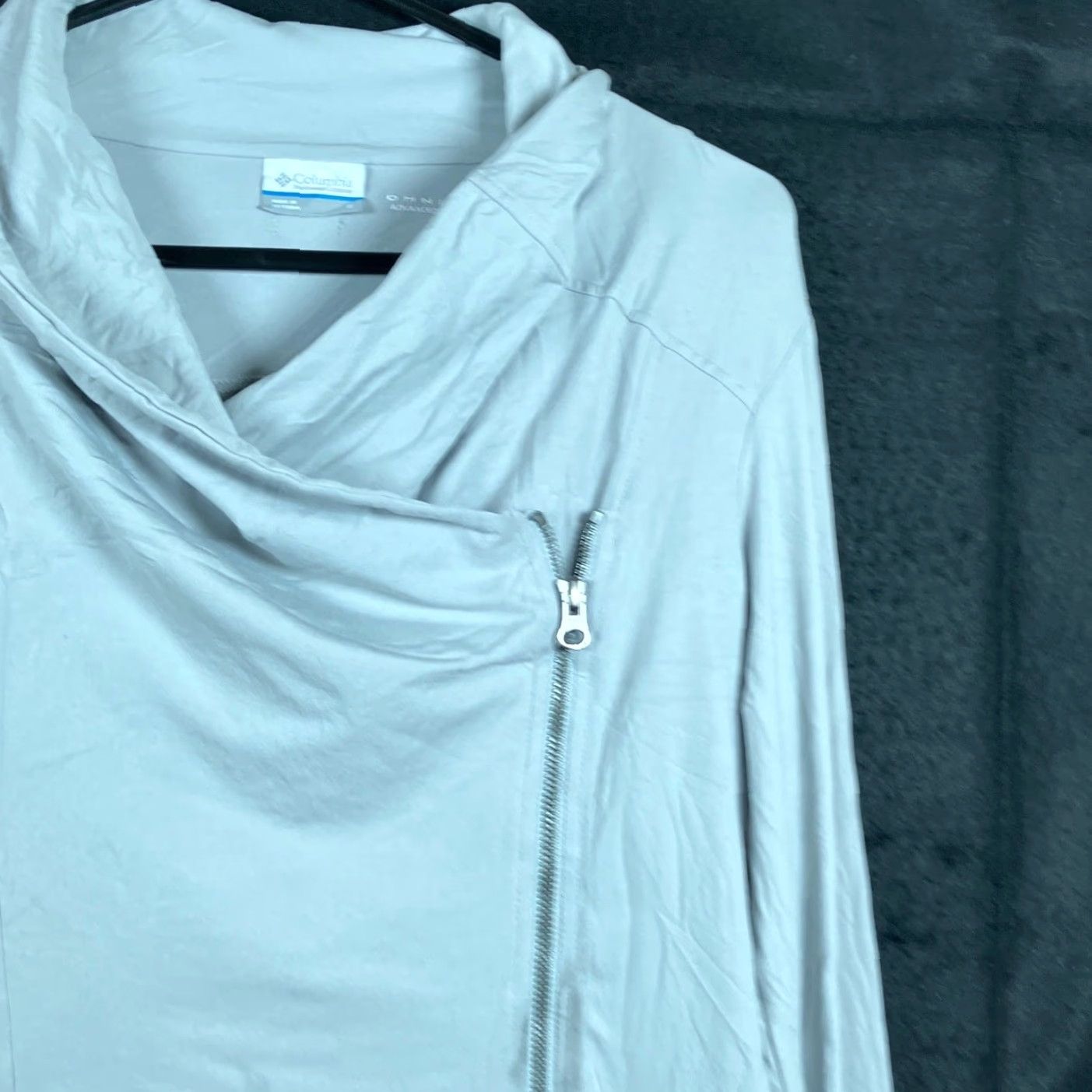 Vintage Columbia Womens Sweater Gray Lightweight Cowl Neck Full Zip Omni Stretch Small Size S / US 4 / IT 40 - 5 Thumbnail