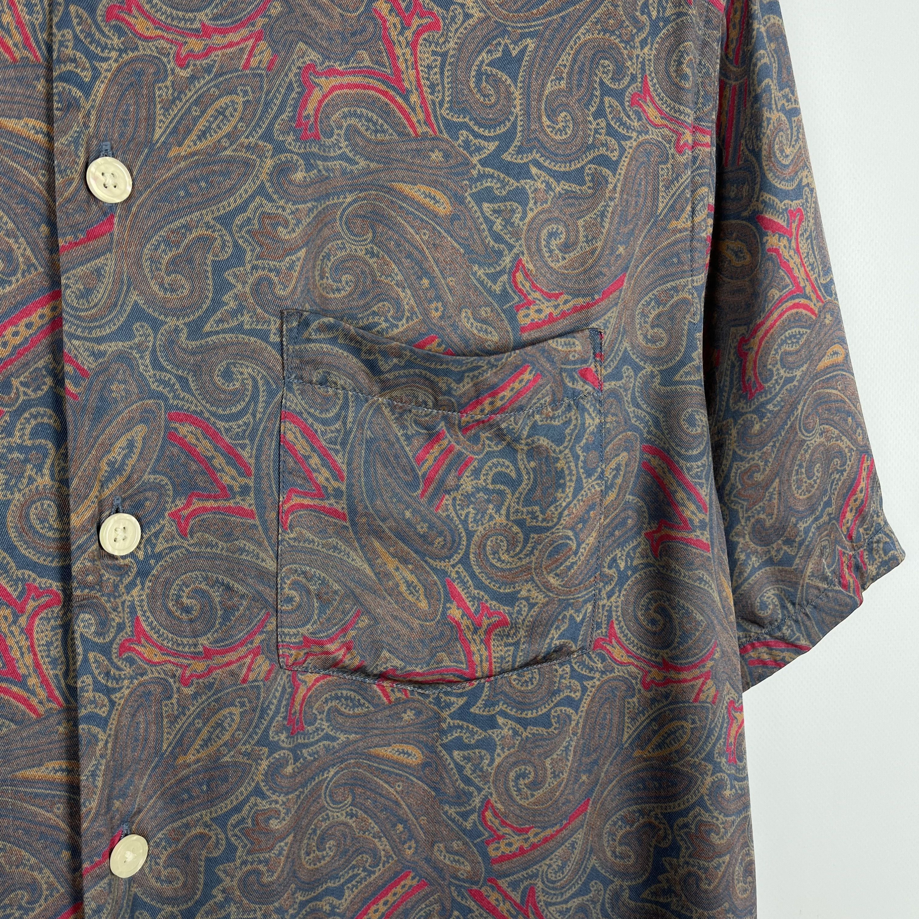 Allsaints AllSaints Oslo Paisley Crazy Art SS Button Up Shirt Size US XS / EU 42 / 0 - 8 Thumbnail