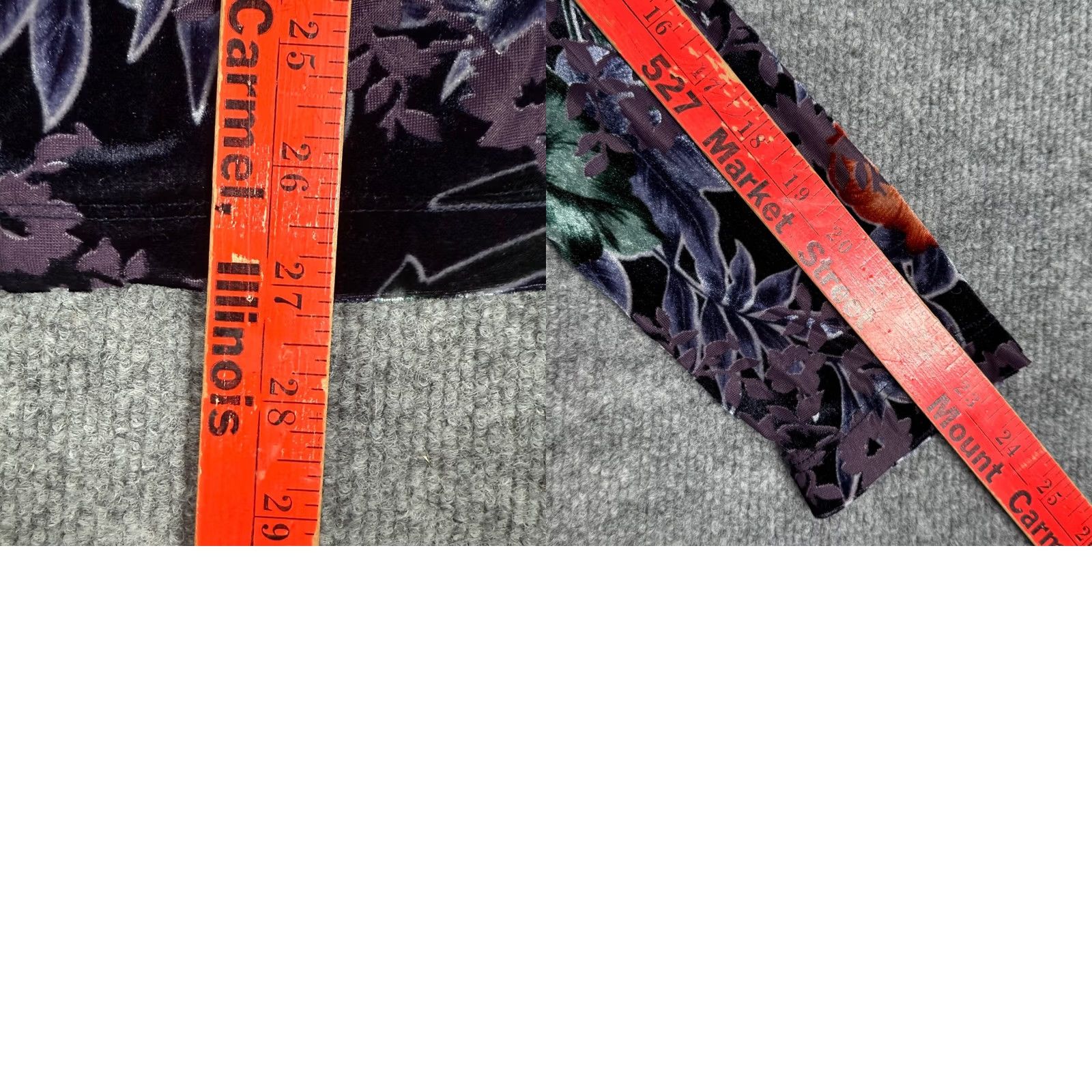 Vintage Susan Graver Round Neck Velvet Burnout Floral Top Long Sleeve Tunic Women L Purple Vintage No Size L / US 10 / IT 46 - 9 Thumbnail
