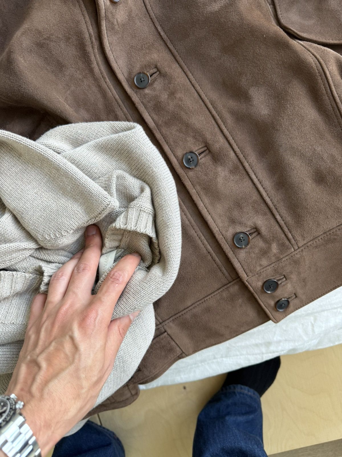 Auralee Auralee Silky Grain Suede Blouson Bomber Jacket $3366 Size US S / EU 44-46 / 1 - 8 Thumbnail