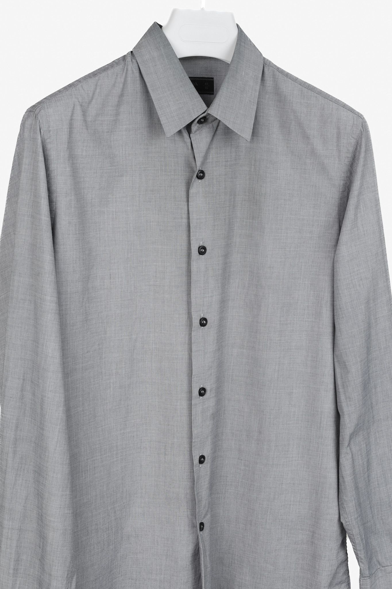Prada Prada Grey Crosshatched Cotton Button-Up Shirt Size US L / EU 52-54 / 3 - 3 Thumbnail