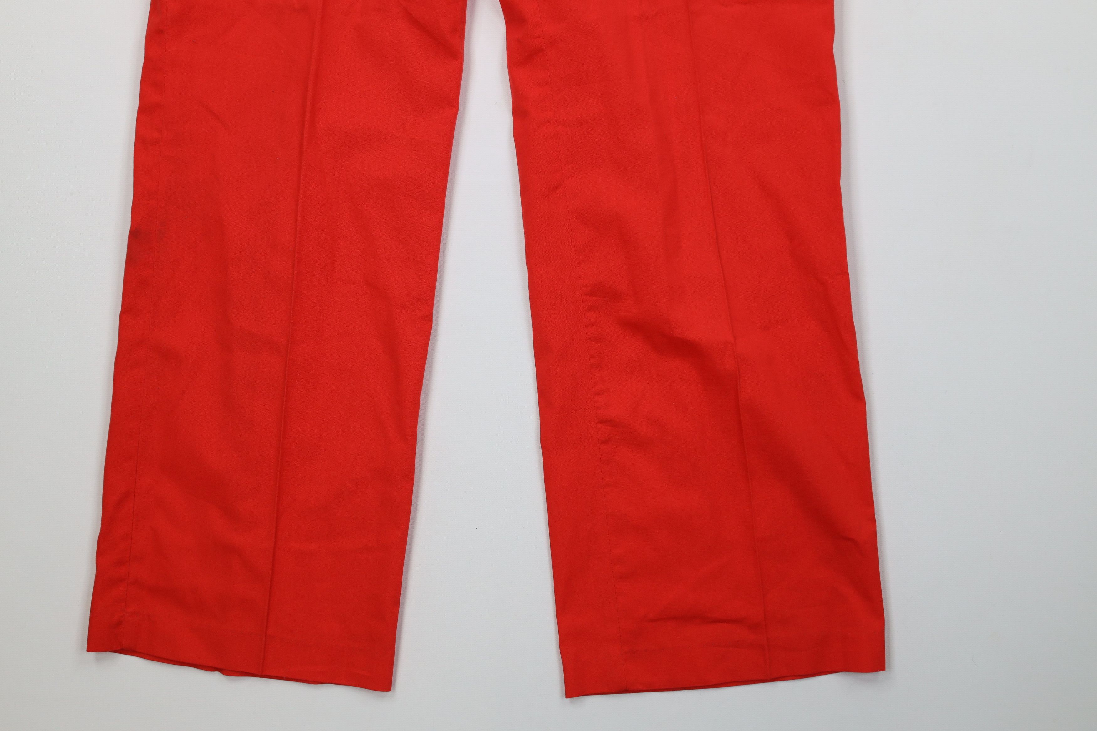 Vintage Vintage 70s Streetwear Flared Wide Leg Chino Pants Red USA Size US 36 / EU 52 - 4 Thumbnail