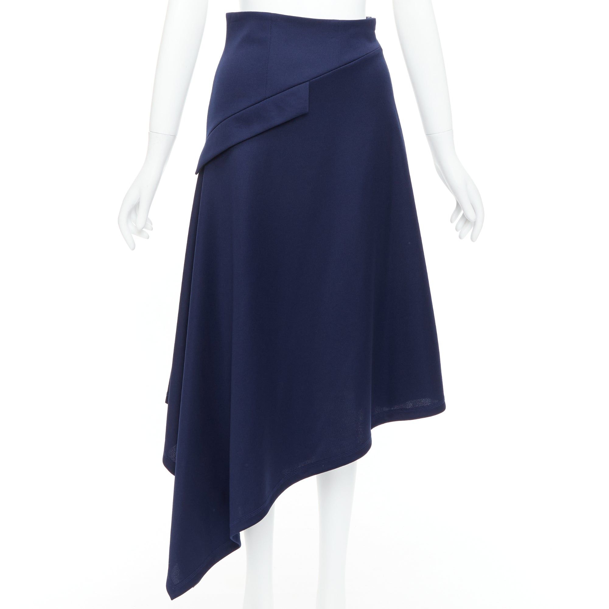 JW Anderson JW ANDERSON navy flap front bias cut asymmetric midi skirt UK8 S Size 27" / US 4 / IT 40 - 1 Thumbnail