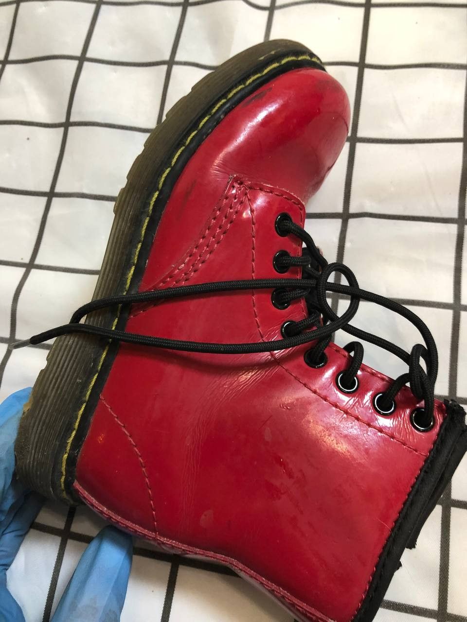 Dr. Martens Dr Martens Brooklee Red Patent Zip And Lace Boots Size US 4 / IT 34 - 9 Thumbnail