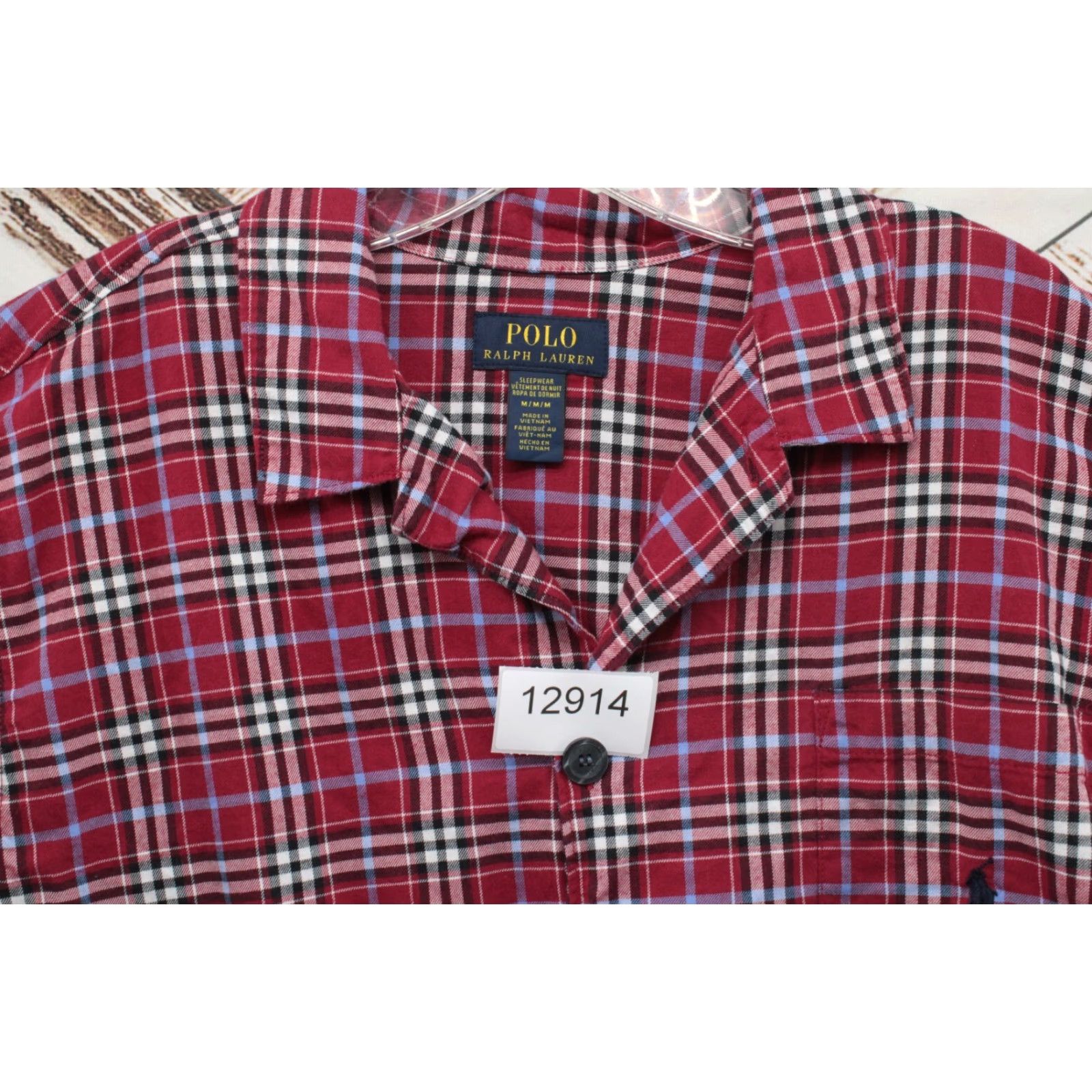 Polo Ralph Lauren Polo Ralph Lauren Pajama Top Mens Medium Red Plaid Button Up Cotton Sleepwear Night Shirt Regular 100% Cotton Size US M / EU 48-50 / 2 - 8 Thumbnail