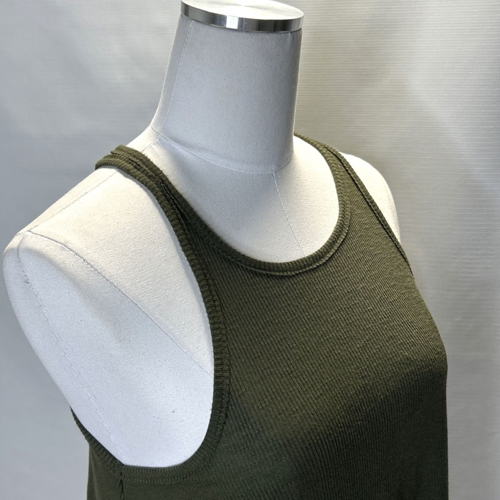 Free People Free People Tank Top Shirt Womens S Army Green Racerback Sleeveless Knit Lightweight Casual 90s Bohemian California Urban Outfitters Size S / US 4 / IT 40 - 2 Thumbnail