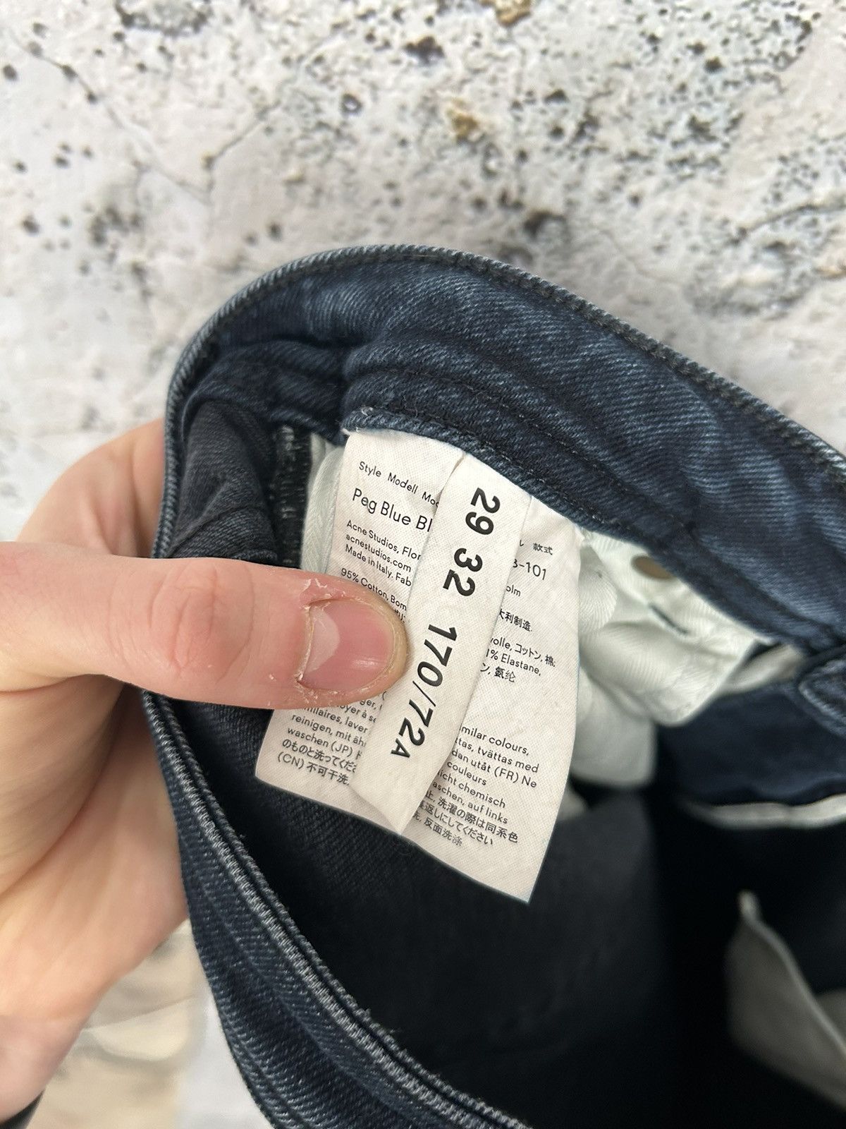 Acne Studios Vintage Acne Studios Peg Blue Black Denim Pants Jeans Hype Size US 29 - 8 Thumbnail