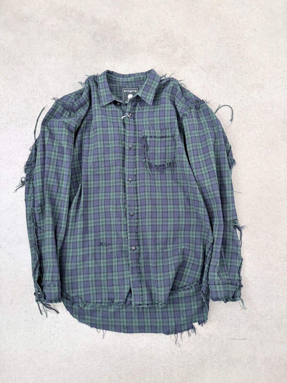 Mastermind World reversible distressed flannel Size US L / EU 52-54 / 3 - 8 Thumbnail