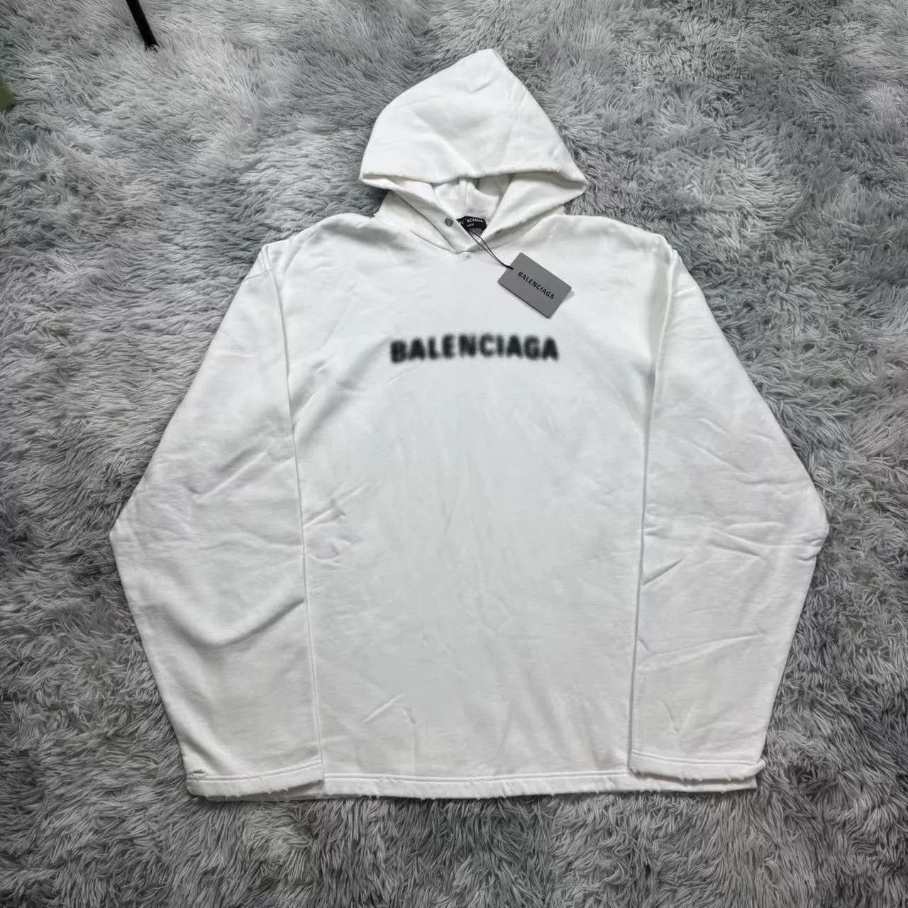 Balenciaga Balenciaga Mosaic Blur White Sweatshirt Size US XS / EU 42 / 0 - 1 Thumbnail