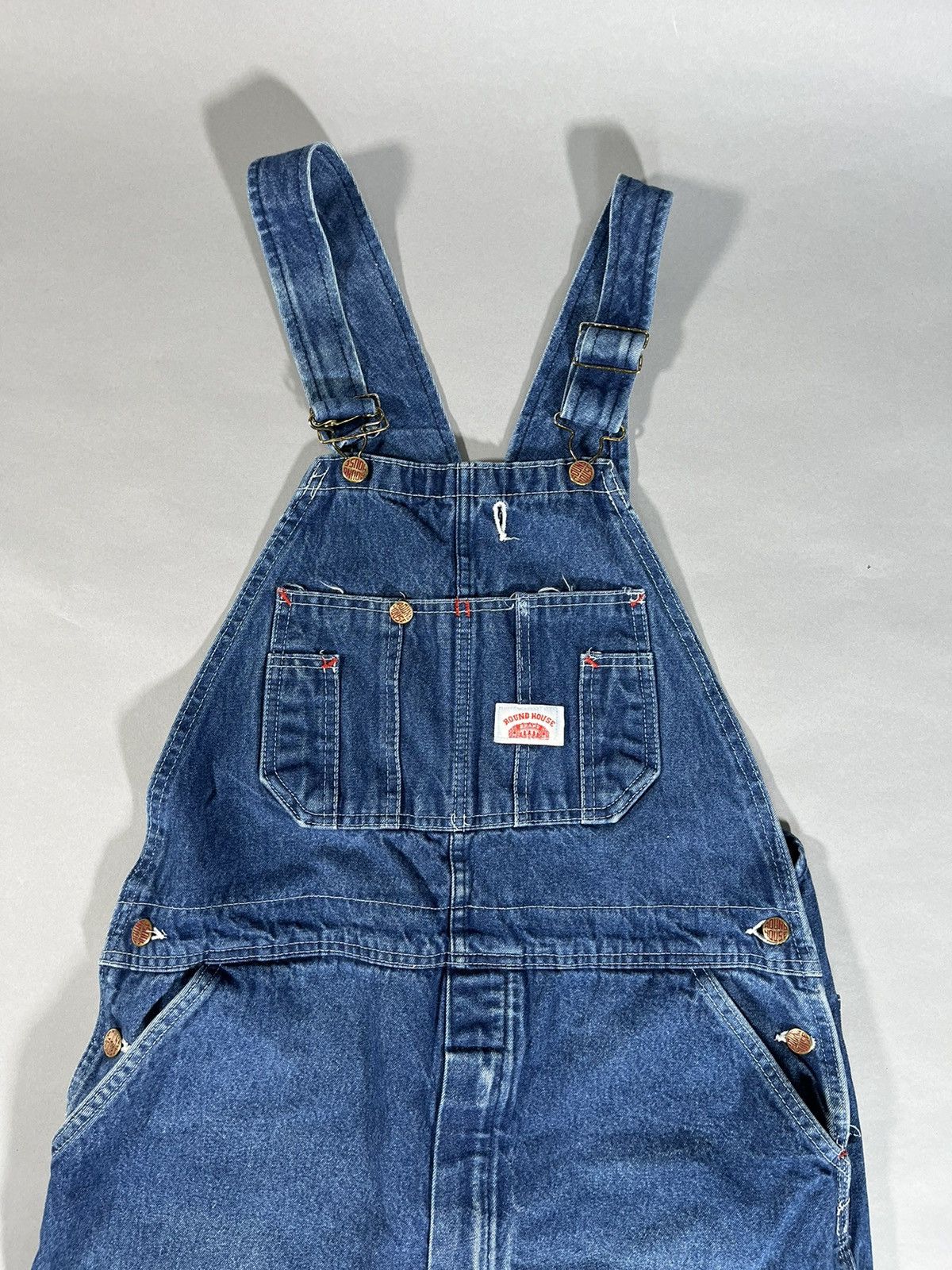 Other Rare Vintage Workers Round House Denim Overalls Size US 32 / EU 48 - 4 Thumbnail