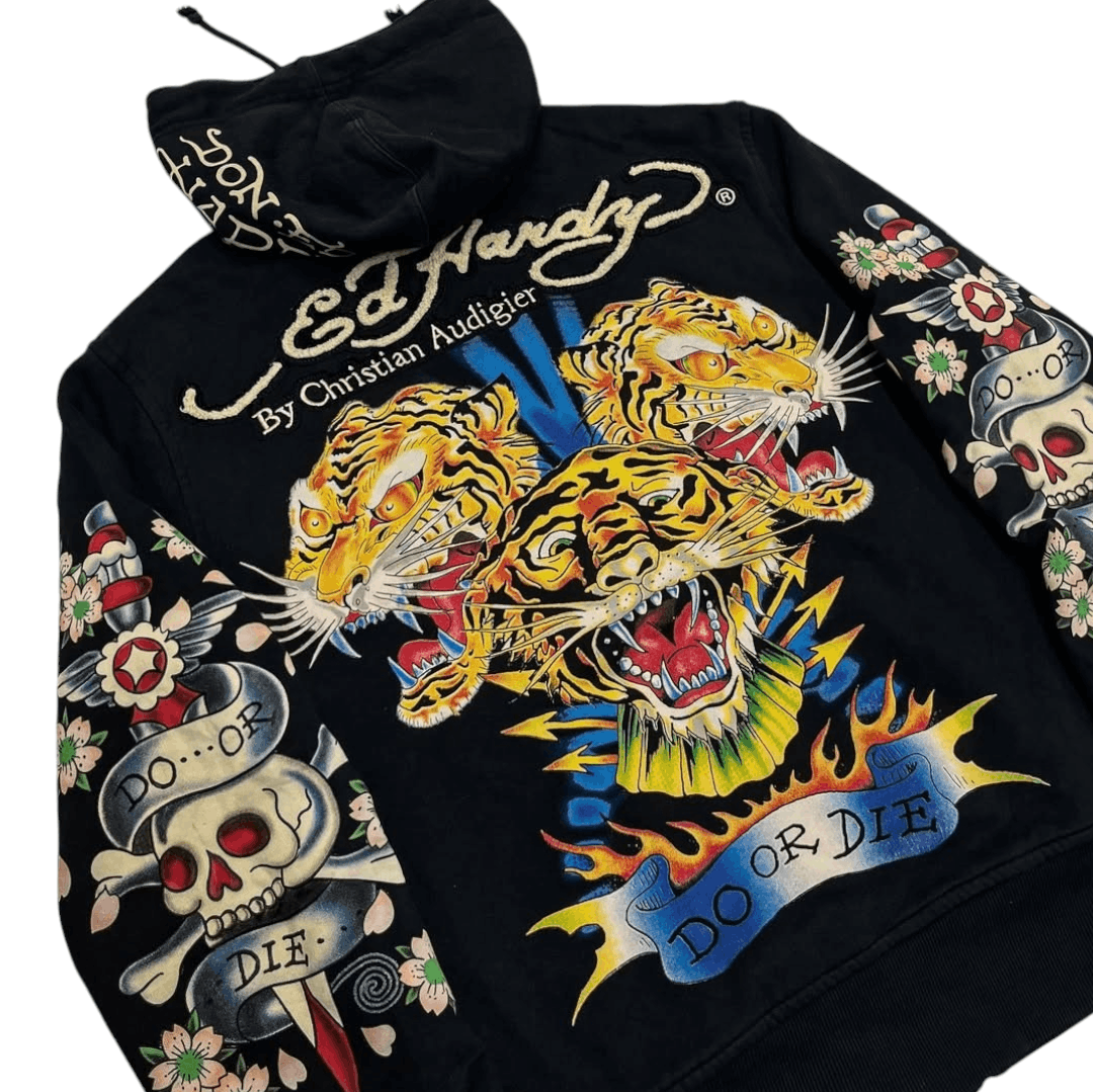 Christian Audigier × Ed Hardy Rare 🔥 ED HARDY ' Do Or Die ' Embroidery Reversible Jacket Size US L / EU 52-54 / 3 - 4 Thumbnail