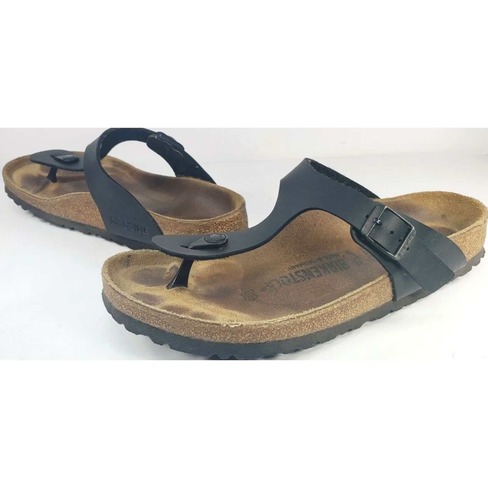 Birkenstock Birkenstock Gizeh BS Black Birko Flor Toe Post Sandals Women’s 9M 40EU Size US 10 / IT 40 - 2 Thumbnail