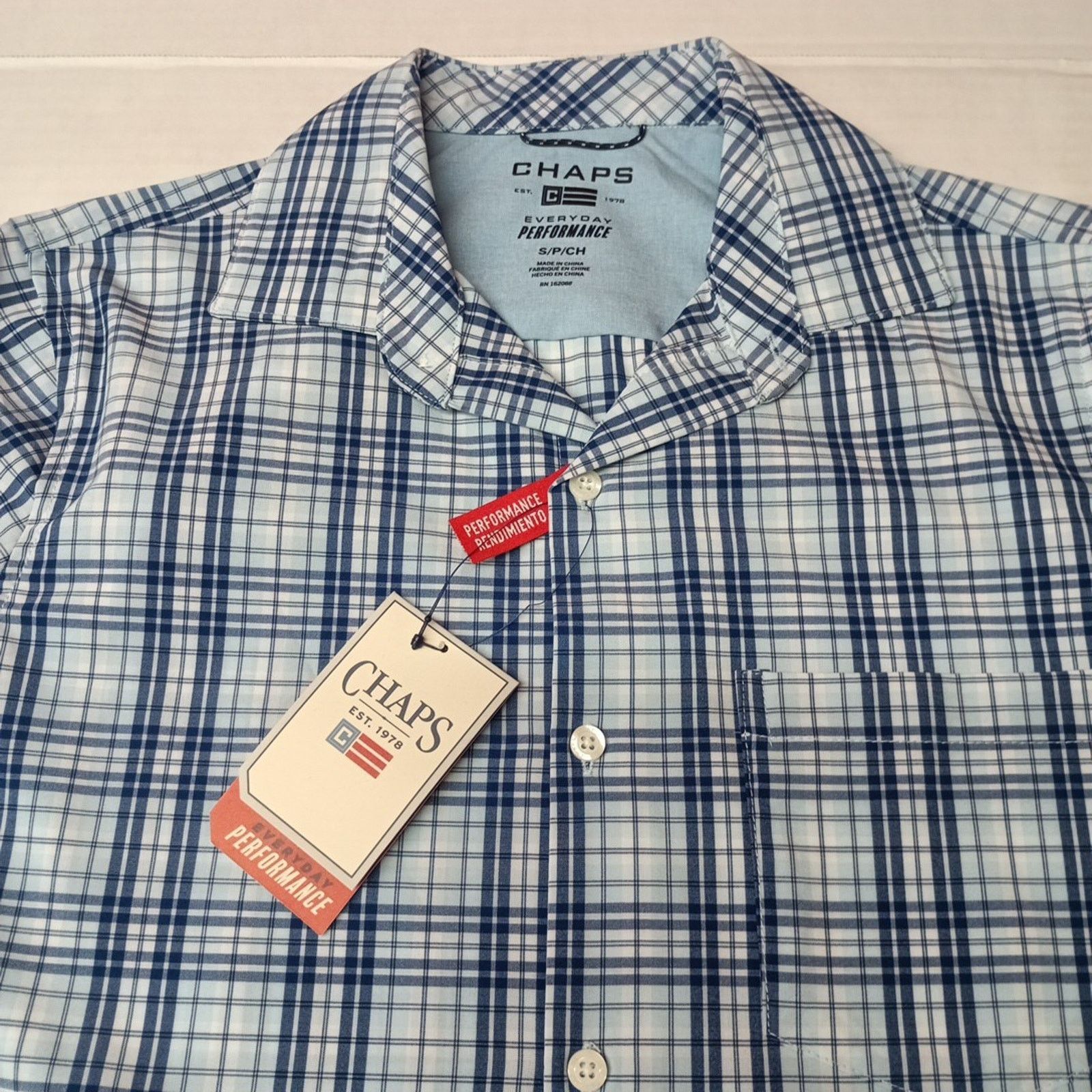 Chaps Chaps Woven Shirt Men's Size S Sky Blue Stretch UPF 50 Size US S / EU 44-46 / 1 - 2 Thumbnail