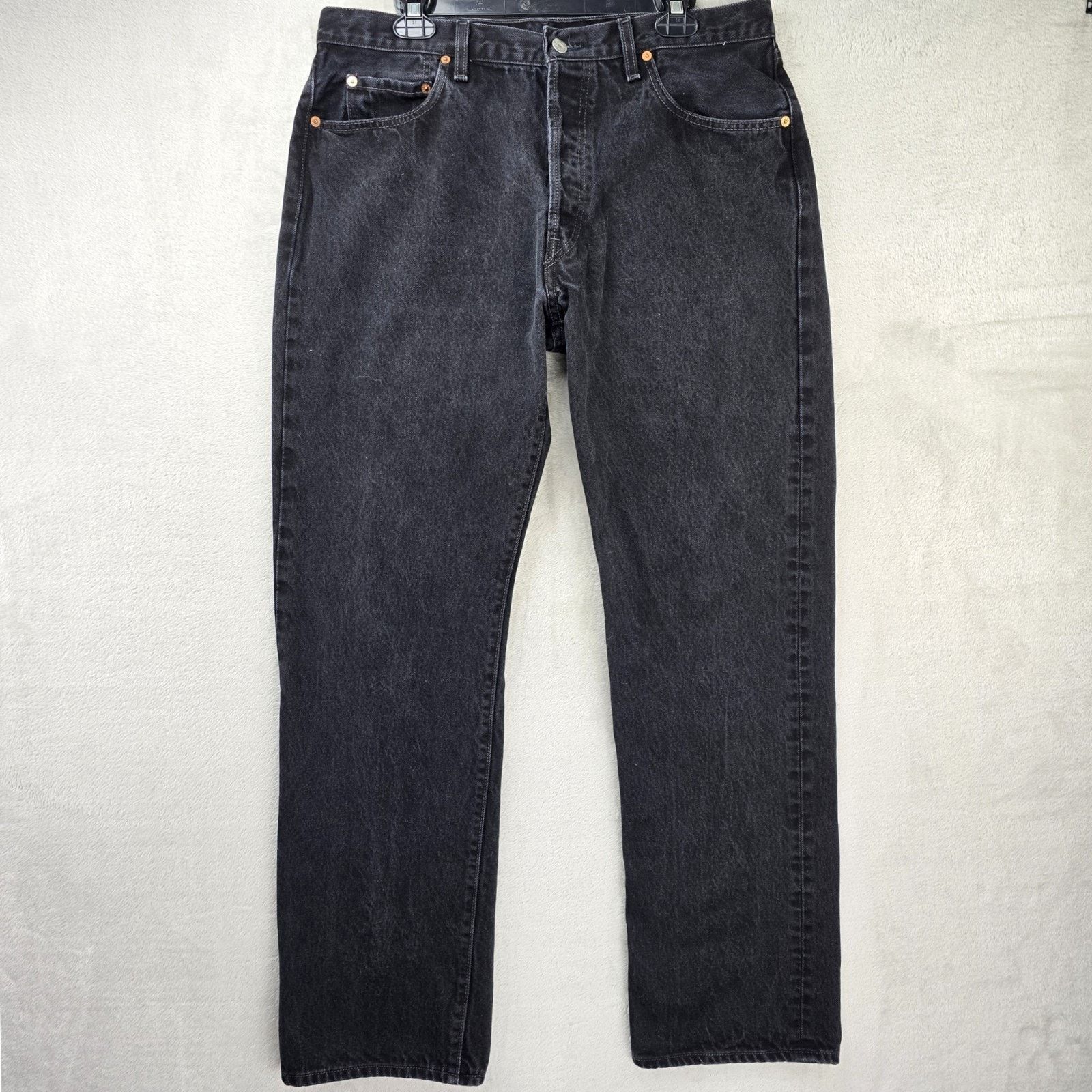 Levi's Vintage Levis 501 Jeans Mens 38x34 (Fits 36x32) Black Y2K Size US 36 / EU 52 - 1 Thumbnail