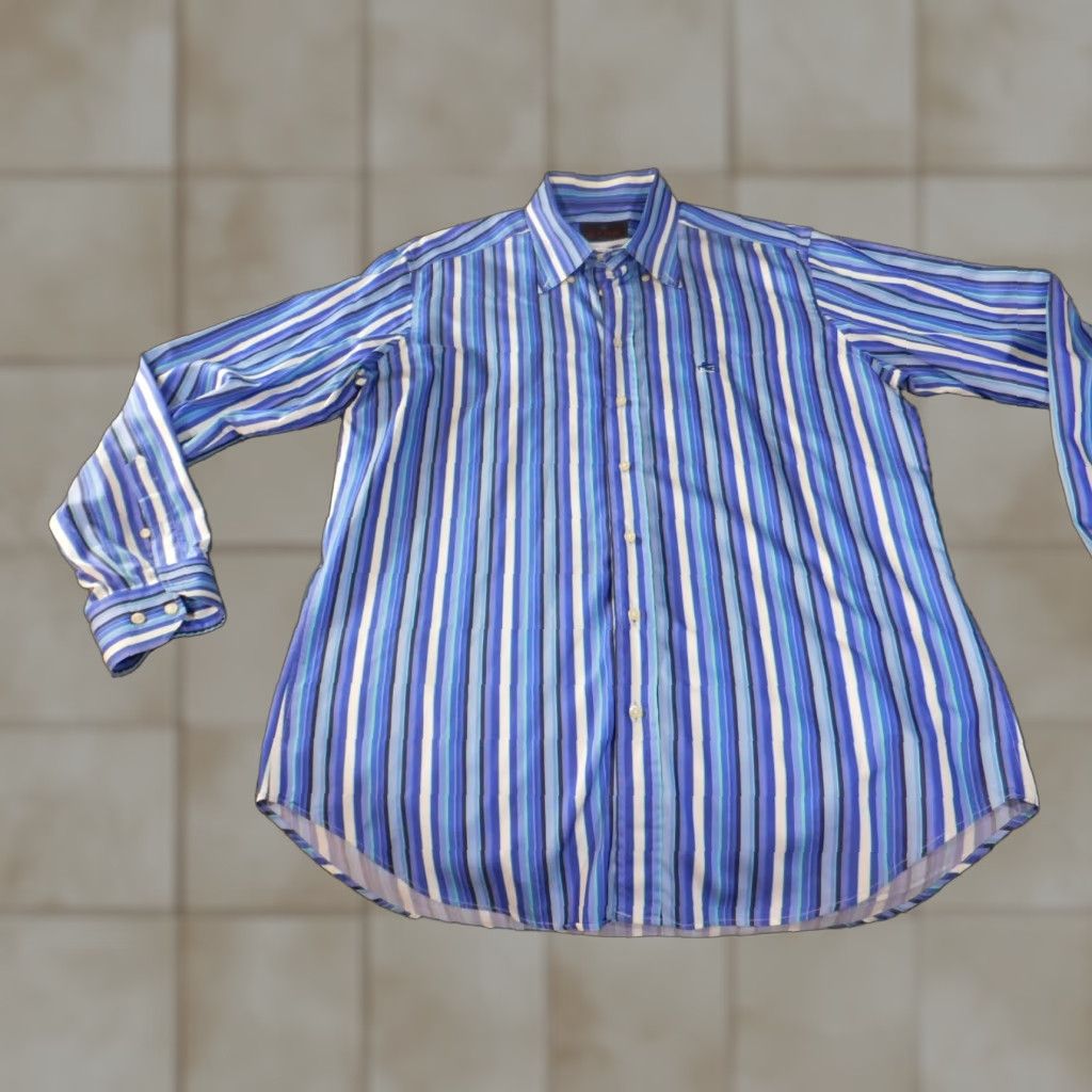 Etro **ETRO Men's Classic Button-Down Blue Striped Shirt Regular Fit** User: ETRO Men's Classic Button-Down Blue Striped Shirt Regular Fit Size 42R - 1 Thumbnail