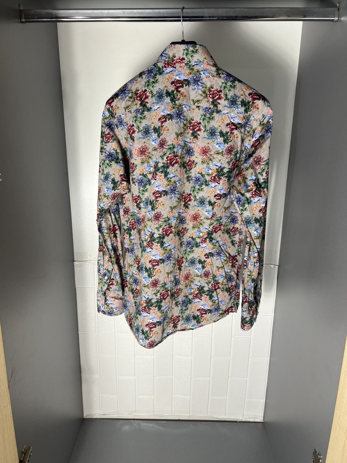 Eton × Vintage VERY RARE ETON ITALIAN DESIGNER FLOWER LONG SLEEVE SHIRT Size US M / EU 48-50 / 2 - 7 Thumbnail