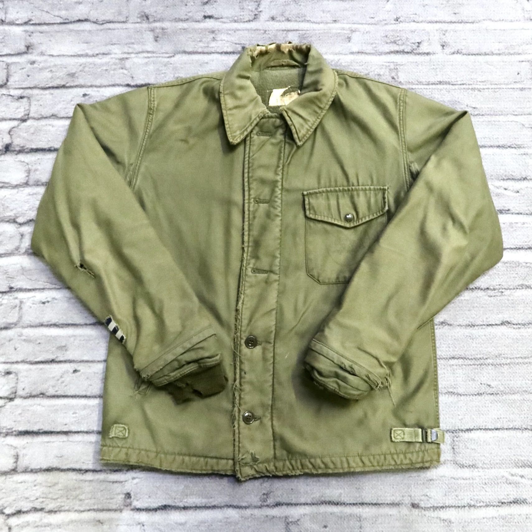 Vintage VINTAGE US Navy USN A-2 Seabees NMCB 3 Deck Jacket Mens Jacket Medium Green Plaid 1940s 50s Size M Size US M / EU 48-50 / 2 - 2 Thumbnail