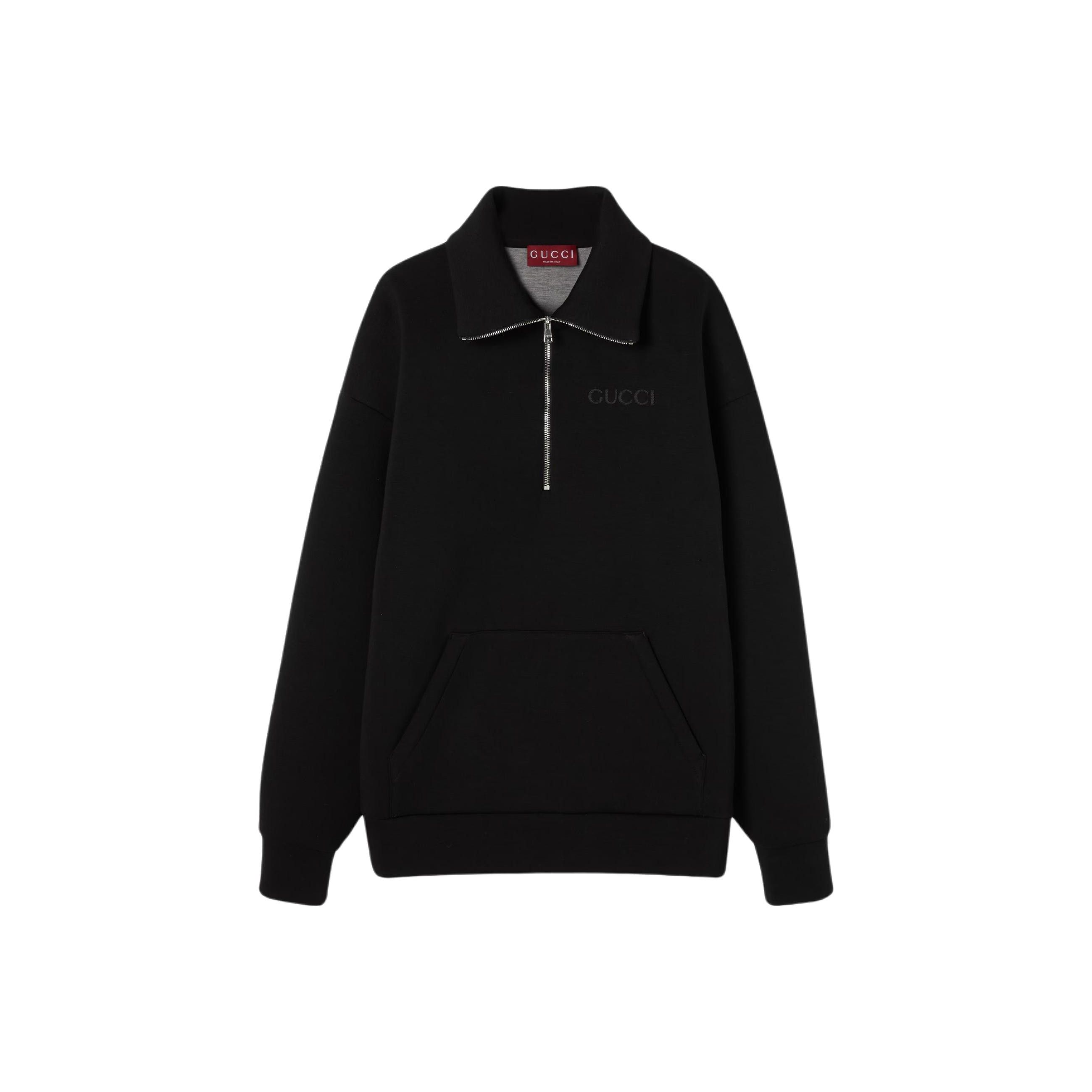 Gucci Gucci Tonal Logo Quarter-Zip Sweatshirt S Size S / US 4 / IT 40 - 1 Thumbnail
